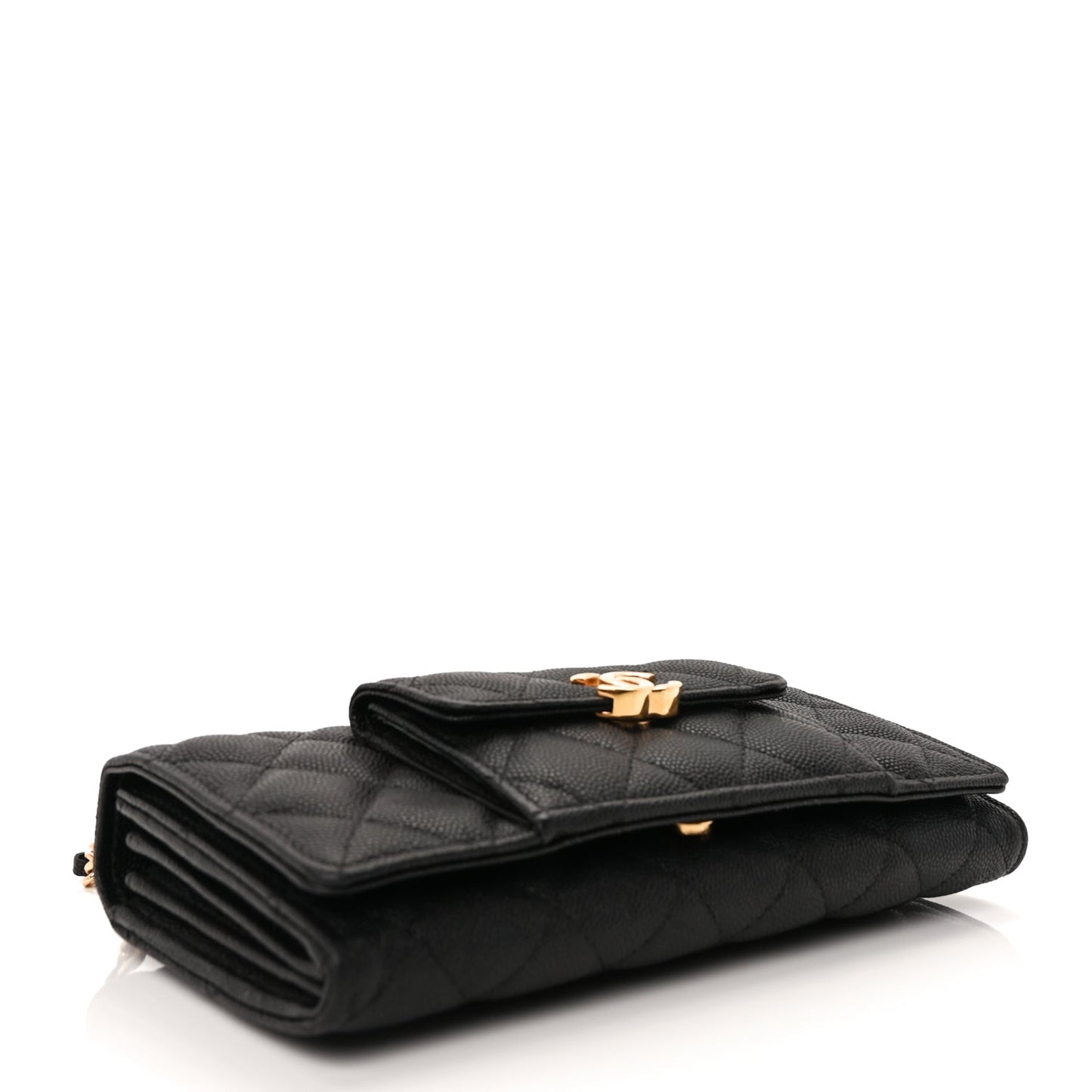 Chanel Caviar Quilted Pocket Twins Wallet On Chain WOC Black