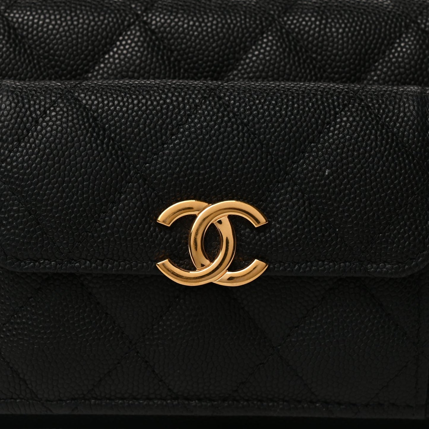 Chanel Caviar Quilted Pocket Twins Wallet On Chain WOC Black