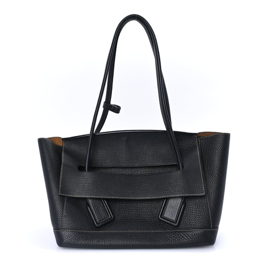 Bottega Veneta Grainy Calfskin Medium Arco Black Black