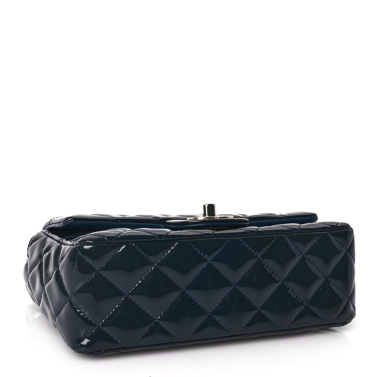 Chanel Patent Calfskin Quilted Mini Rectangular Flap Turquoise