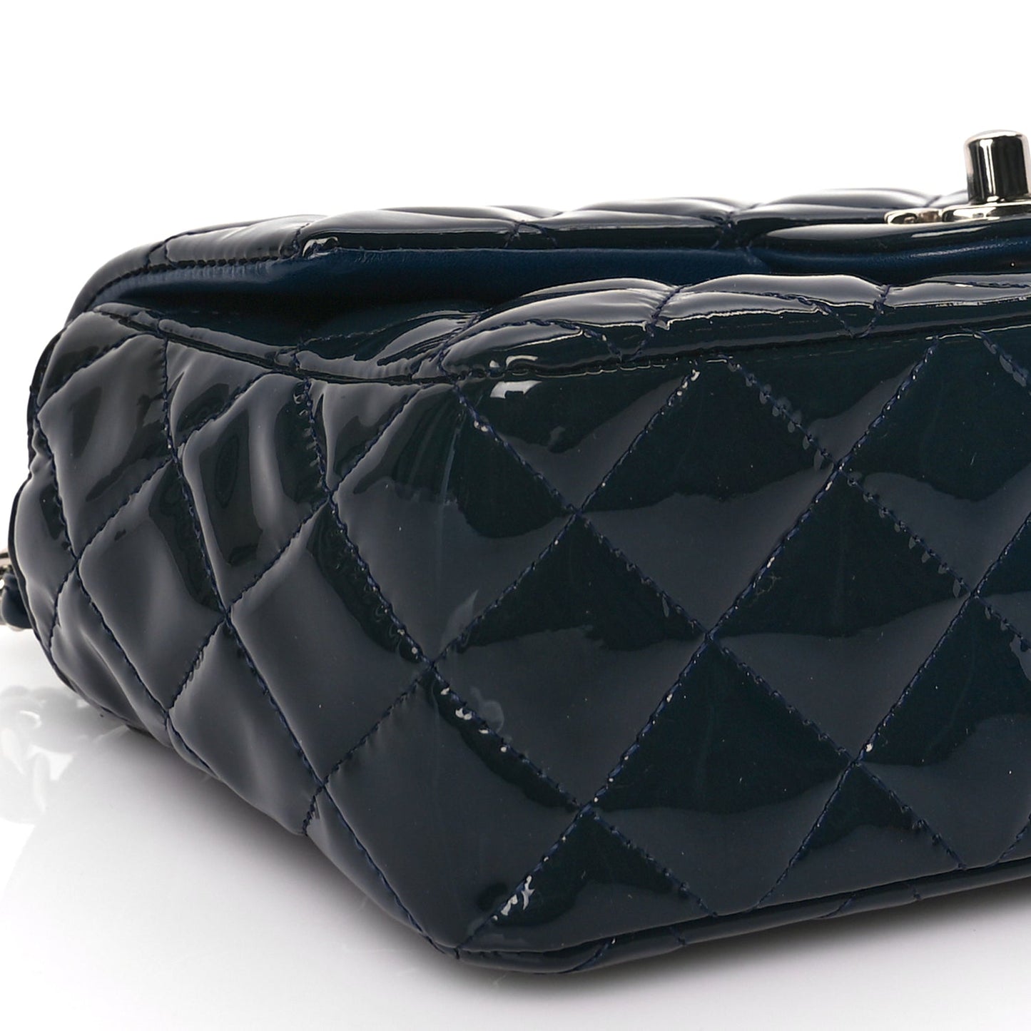 Chanel Patent Calfskin Quilted Mini Rectangular Flap Turquoise