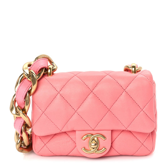 Chanel Lambskin Quilted Mini Funky Town Flap Pink