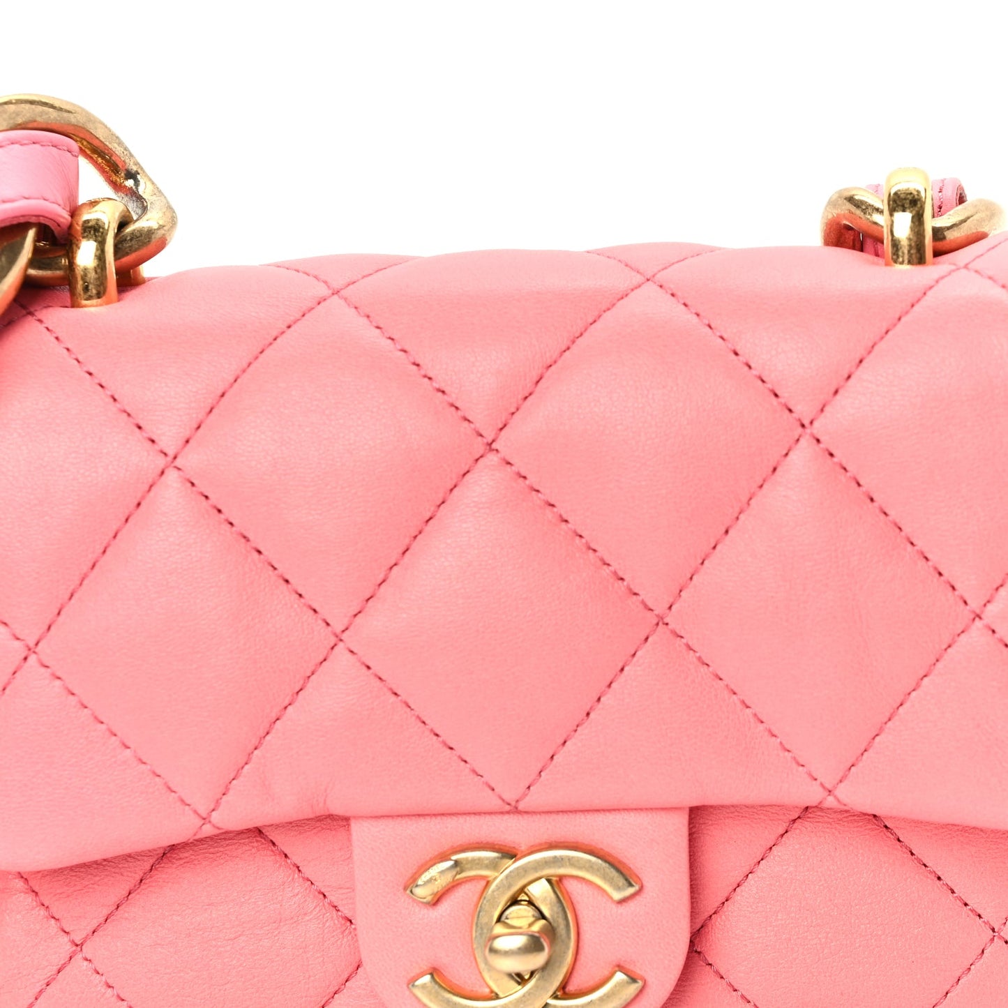 Chanel Lambskin Quilted Mini Funky Town Flap Pink