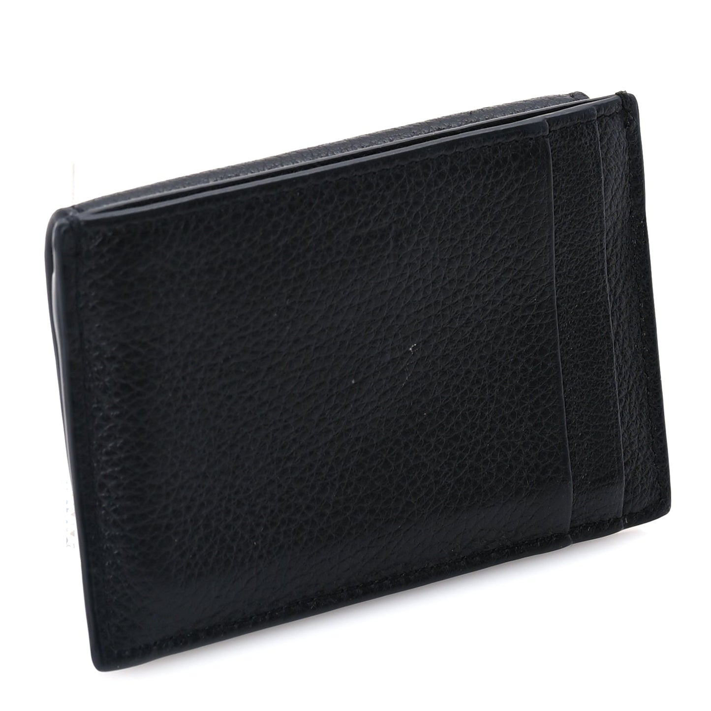 Saint Laurent Grained Calfskin Tiny Cassandre Flap Card Case  Black