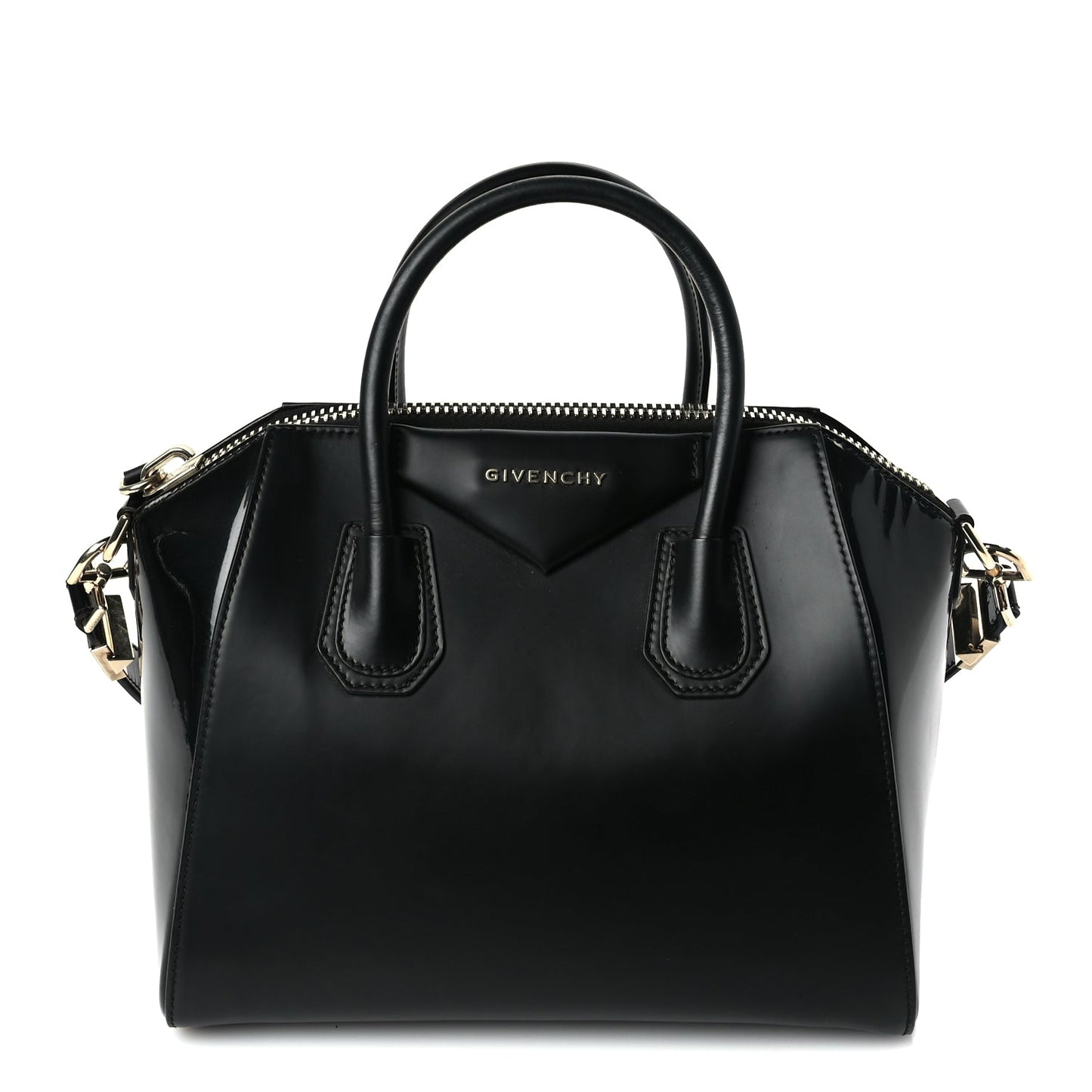 Givenchy Shiny Lord Calfskin Small Antigona  Black