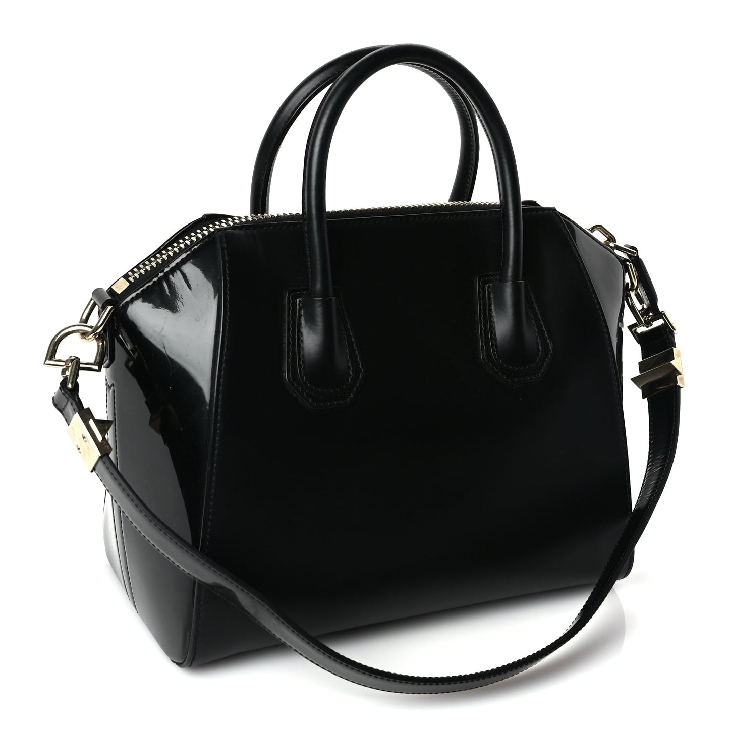 Givenchy Shiny Lord Calfskin Small Antigona  Black