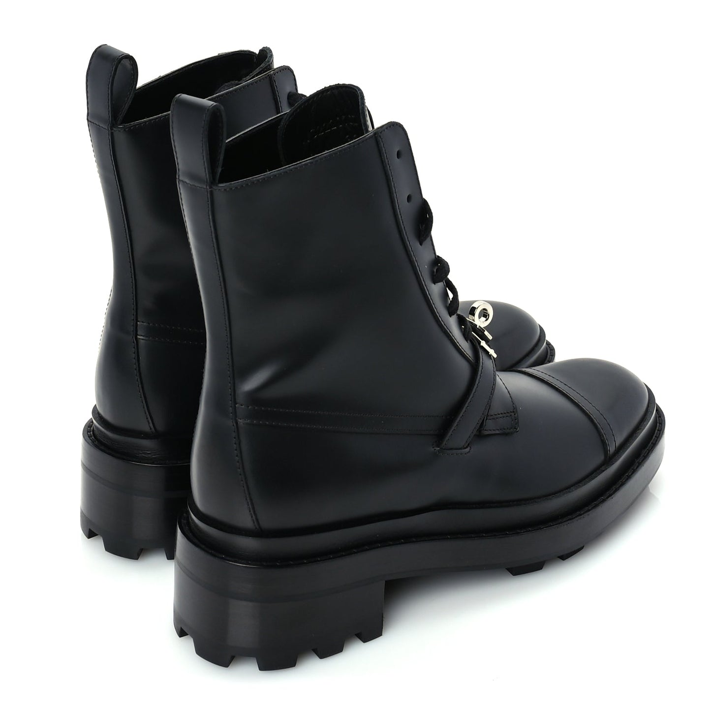 Hermes Glossed Calfskin Funk Ankle Boots 37 Black