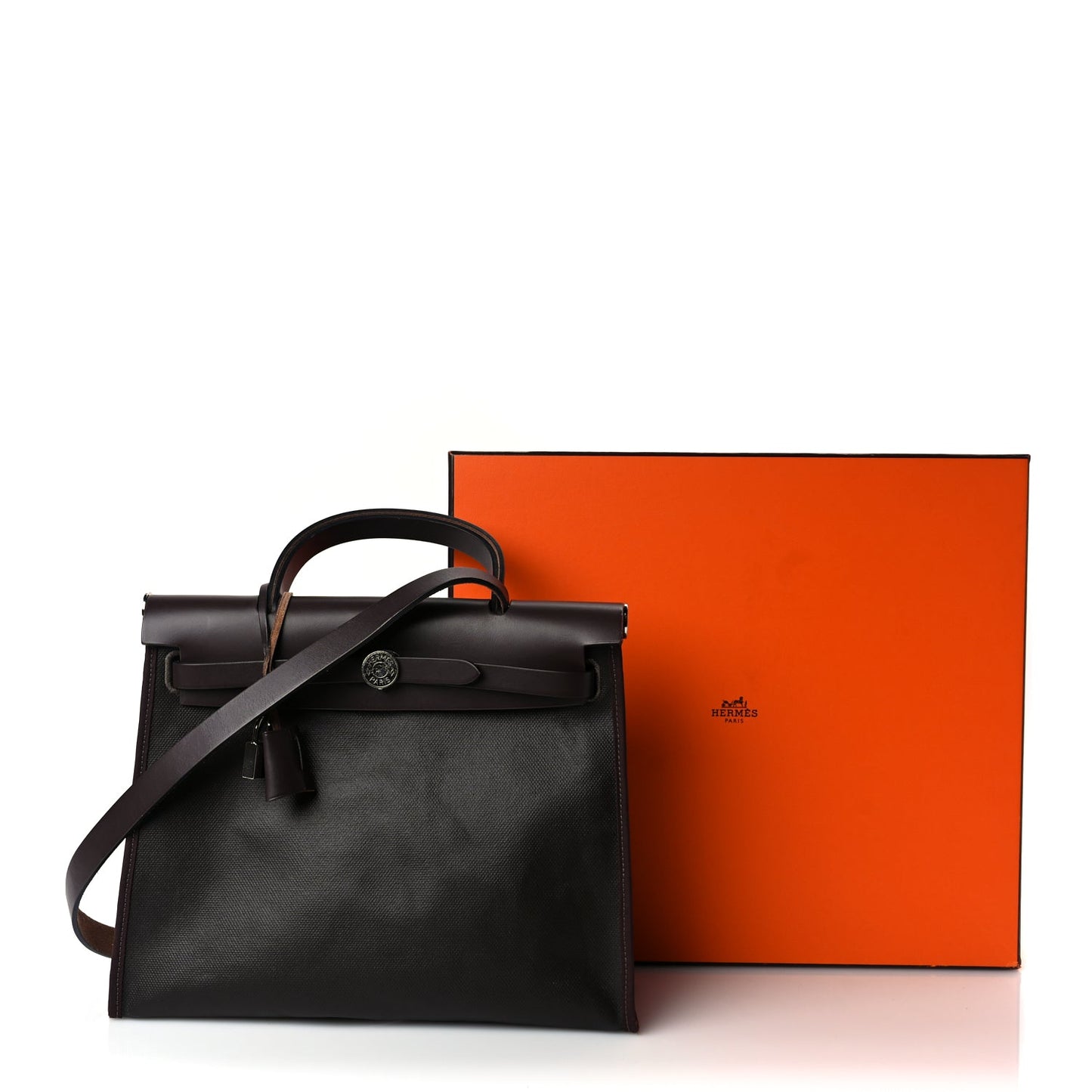 Hermes Toile H Berline Vache Hunter Herbag Zip PM 31 Black Ebene
