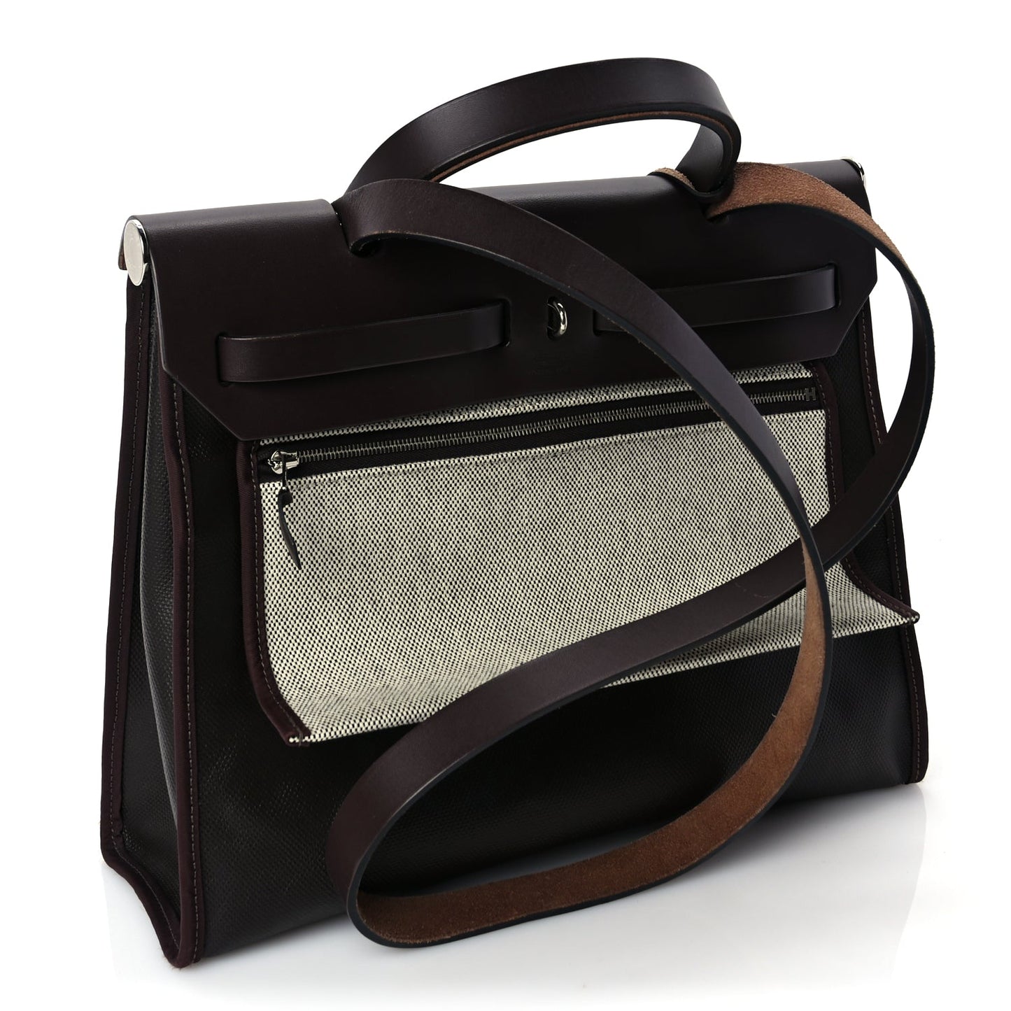 Hermes Toile H Berline Vache Hunter Herbag Zip PM 31 Black Ebene