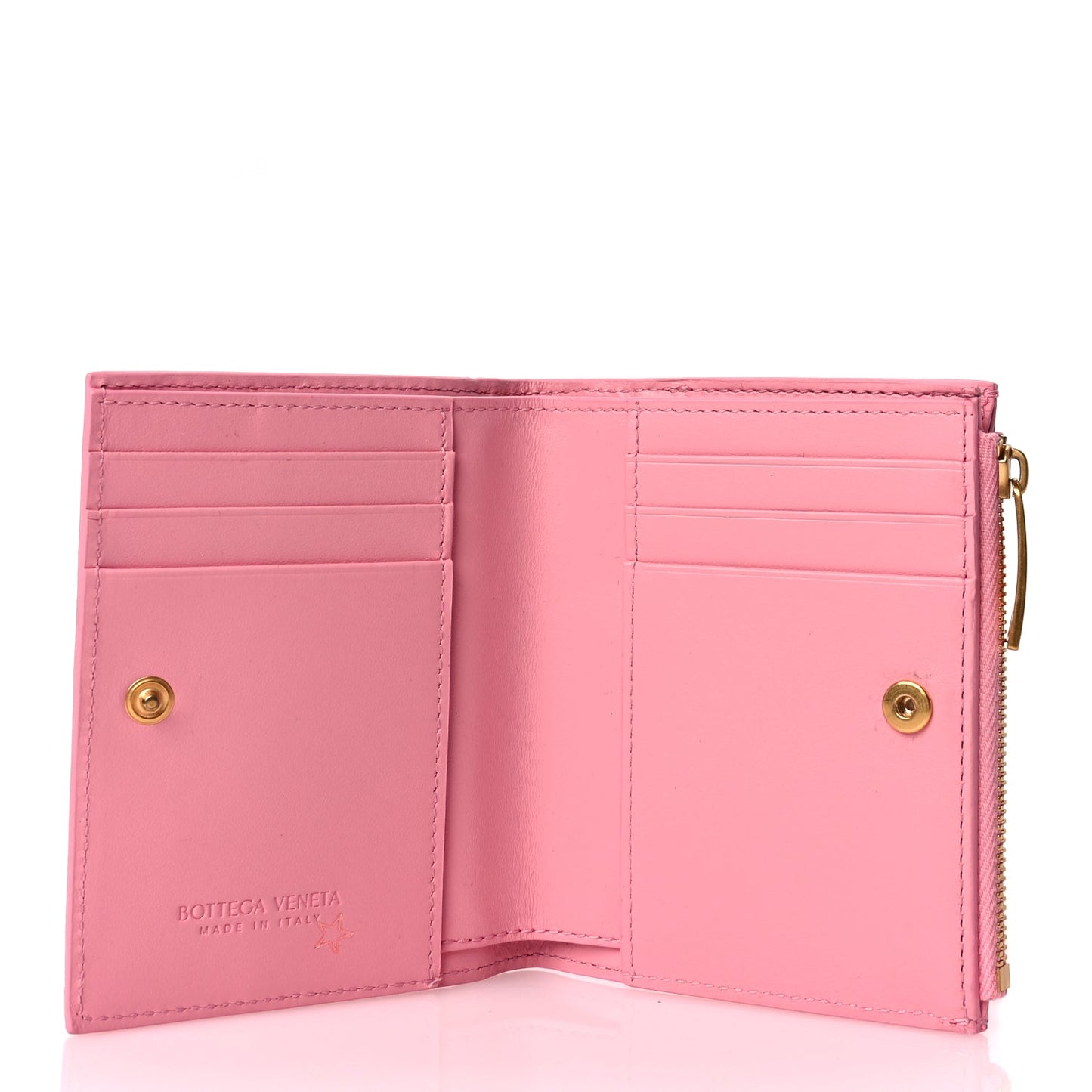 Bottega Veneta  Nappa Intrecciato Bifold Zip Wallet Ribbon