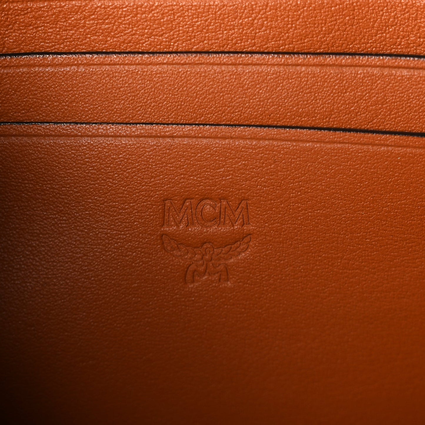 MCM Visetos Monogram Mini Tracy Crossbody Bag Cognac