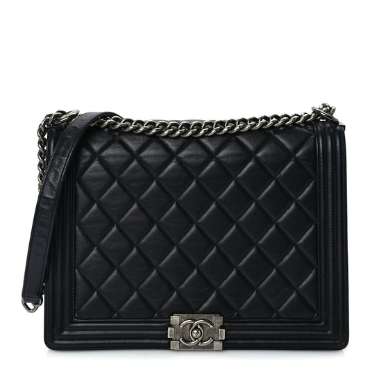 Chanel Lambskin Quilted Large Boy Flap Black
