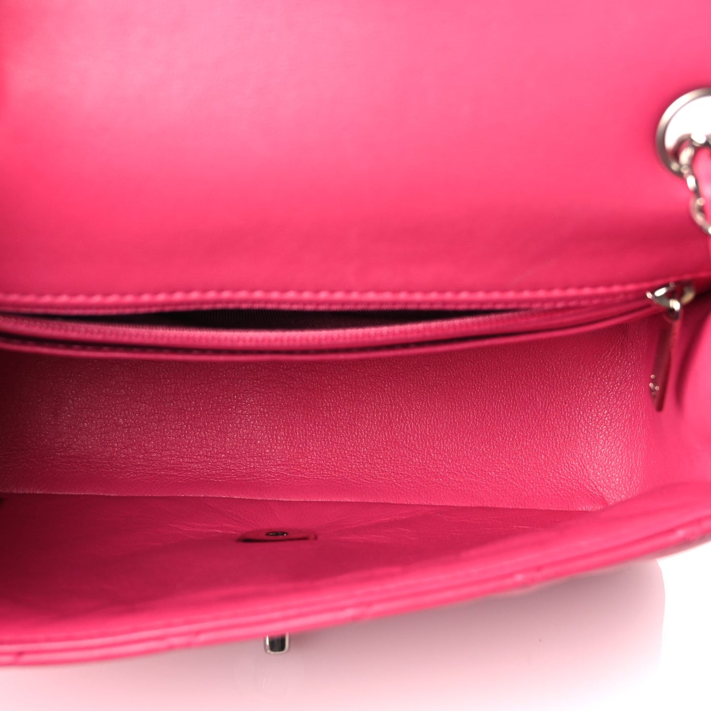 Chanel Lambskin Quilted Mini Rectangular Flap Dark Pink