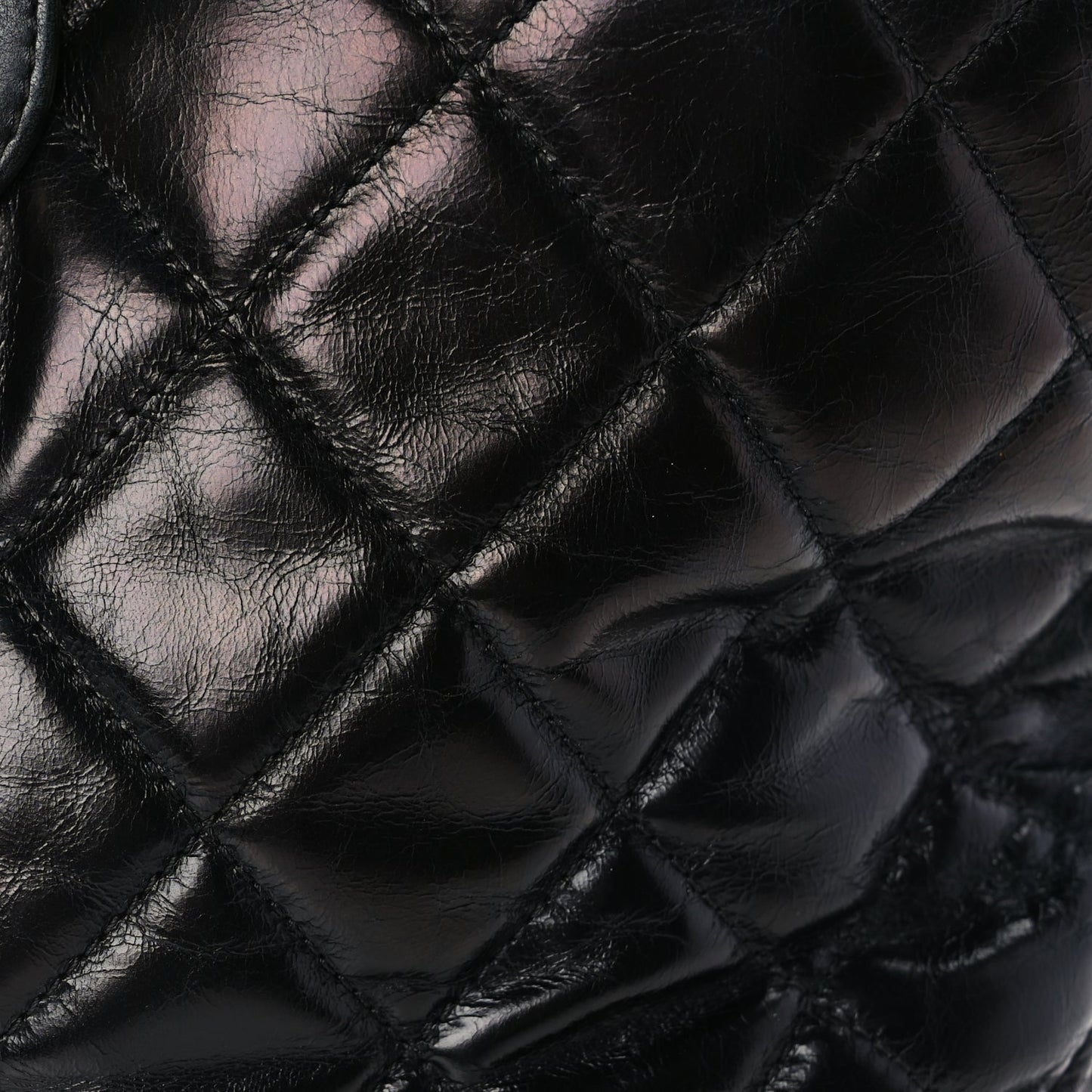 Chanel Glazed Calfskin Quilted Gold Bar Tote Black