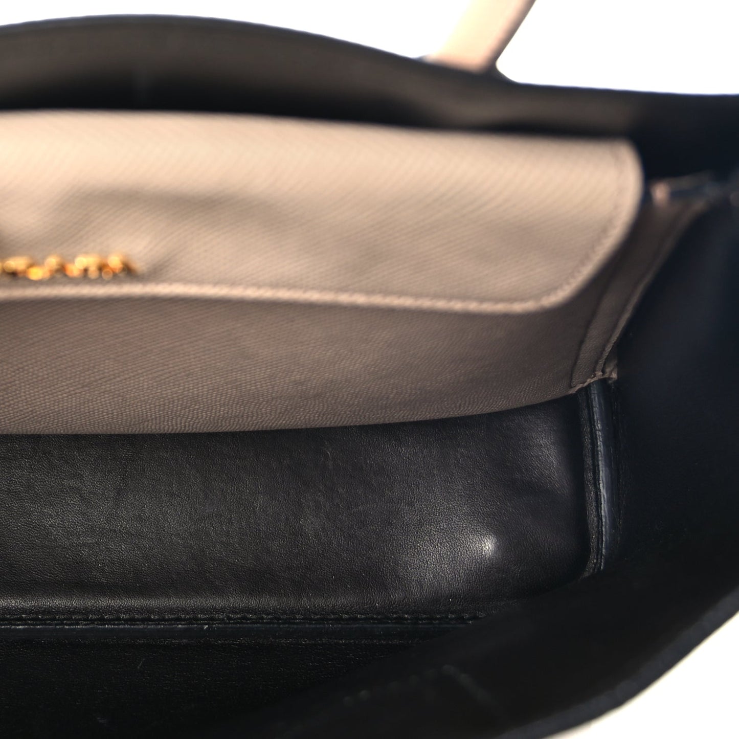 Prada Saffiano Cuir Medium Double Bag Cammeo Black