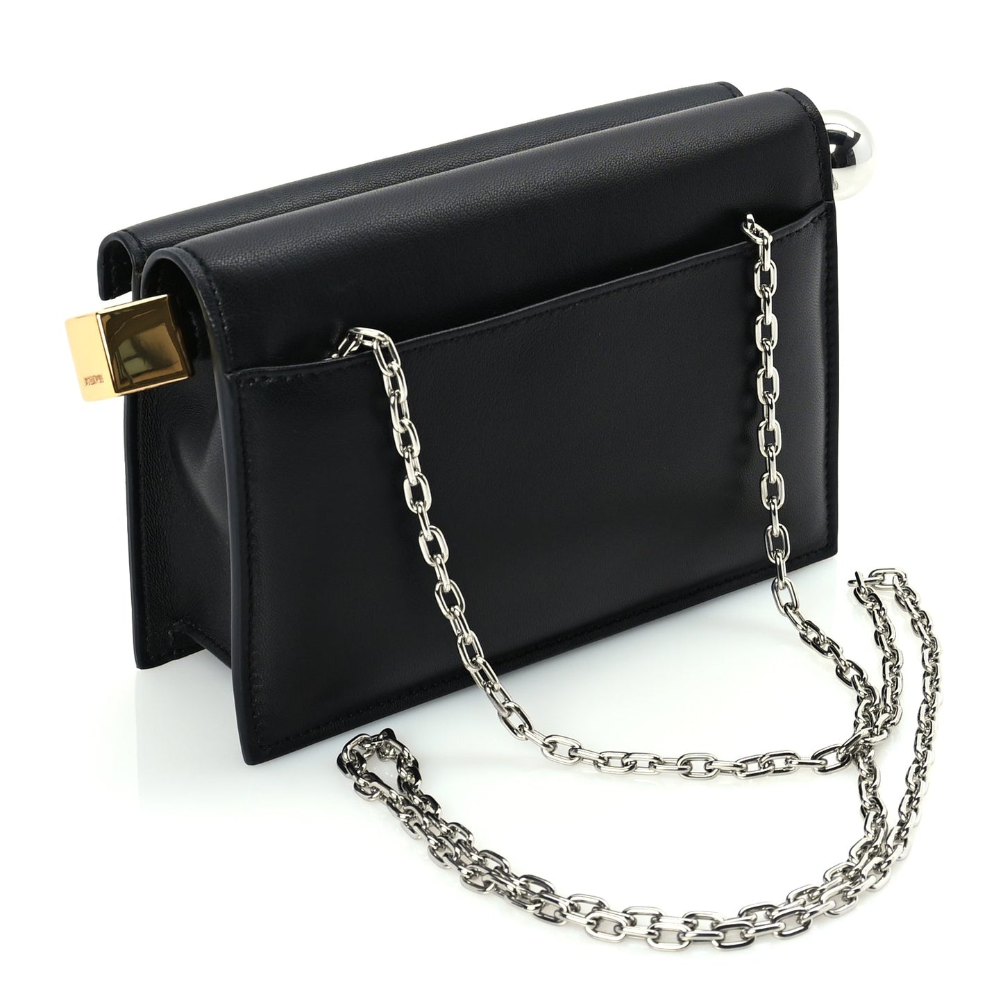 Jacquemus Smooth Calfskin La Pochette Rond Carre Black