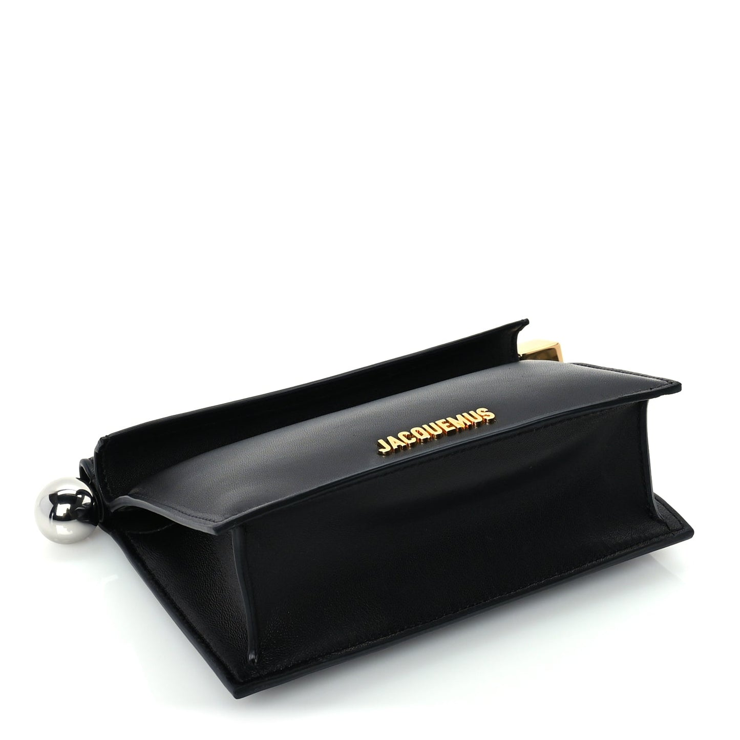 Jacquemus Smooth Calfskin La Pochette Rond Carre Black