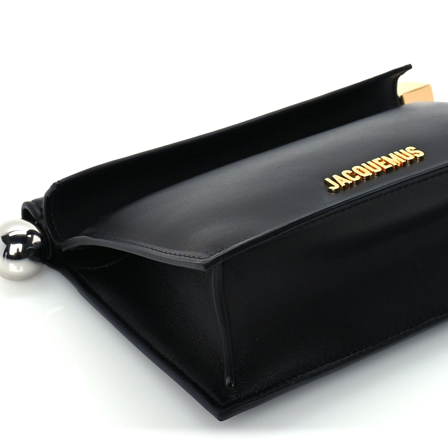 Jacquemus Smooth Calfskin La Pochette Rond Carre Black