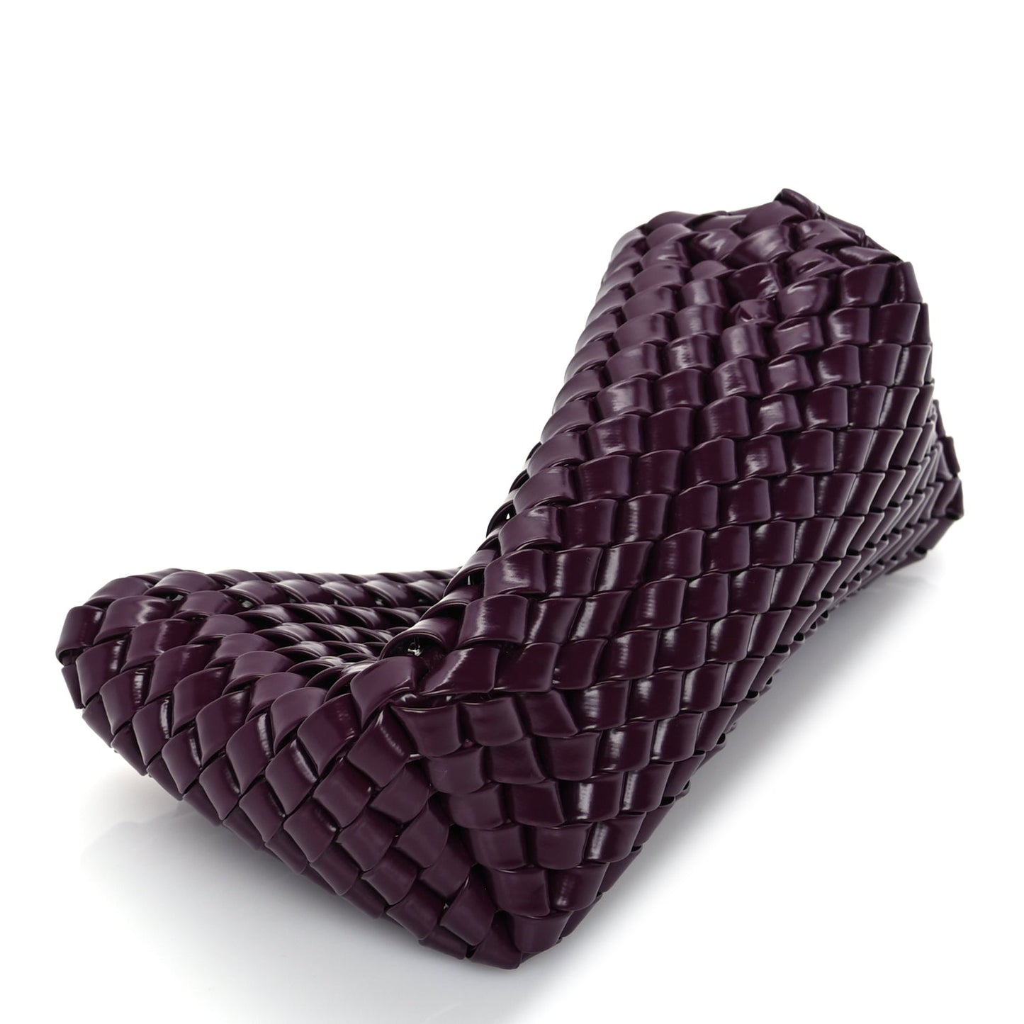 Bottega Veneta Patent Nappa Intrecciato Slanted Clutch  Purple