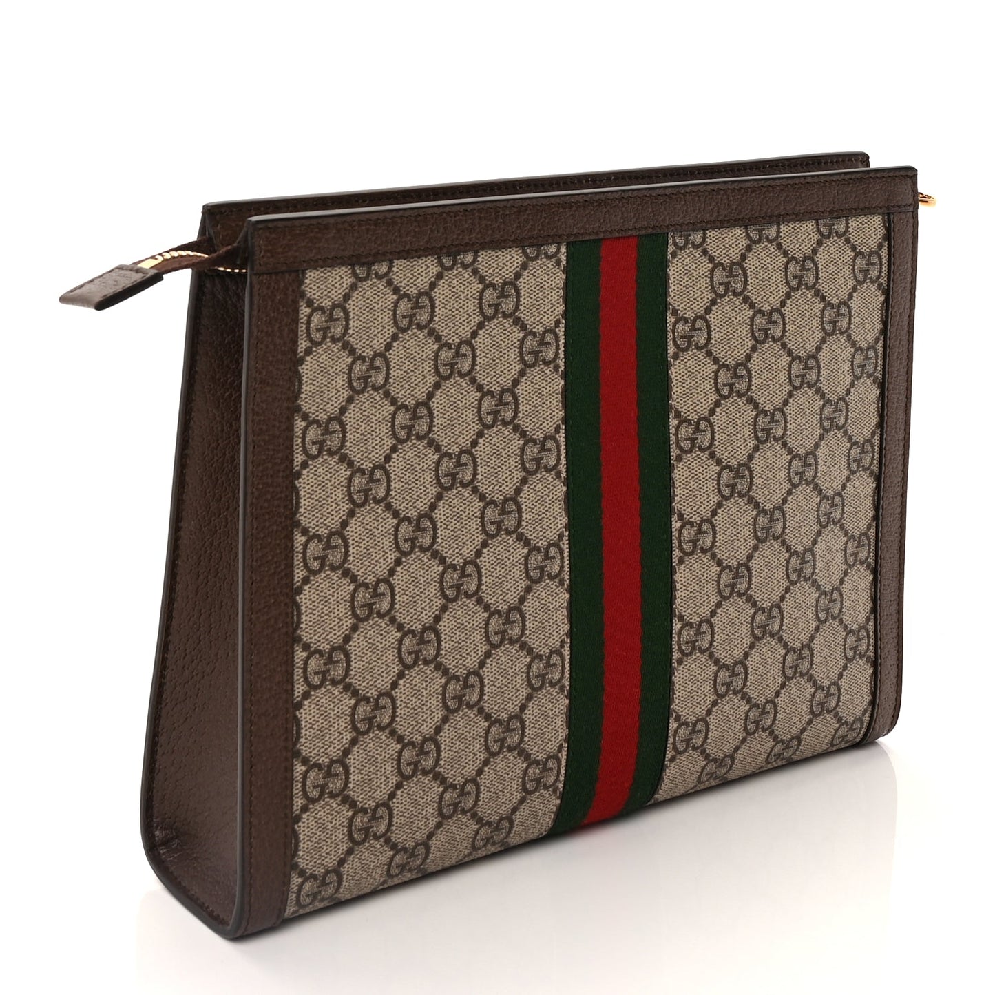 Gucci GG Supreme Monogram Web Ophidia Pouch Brown