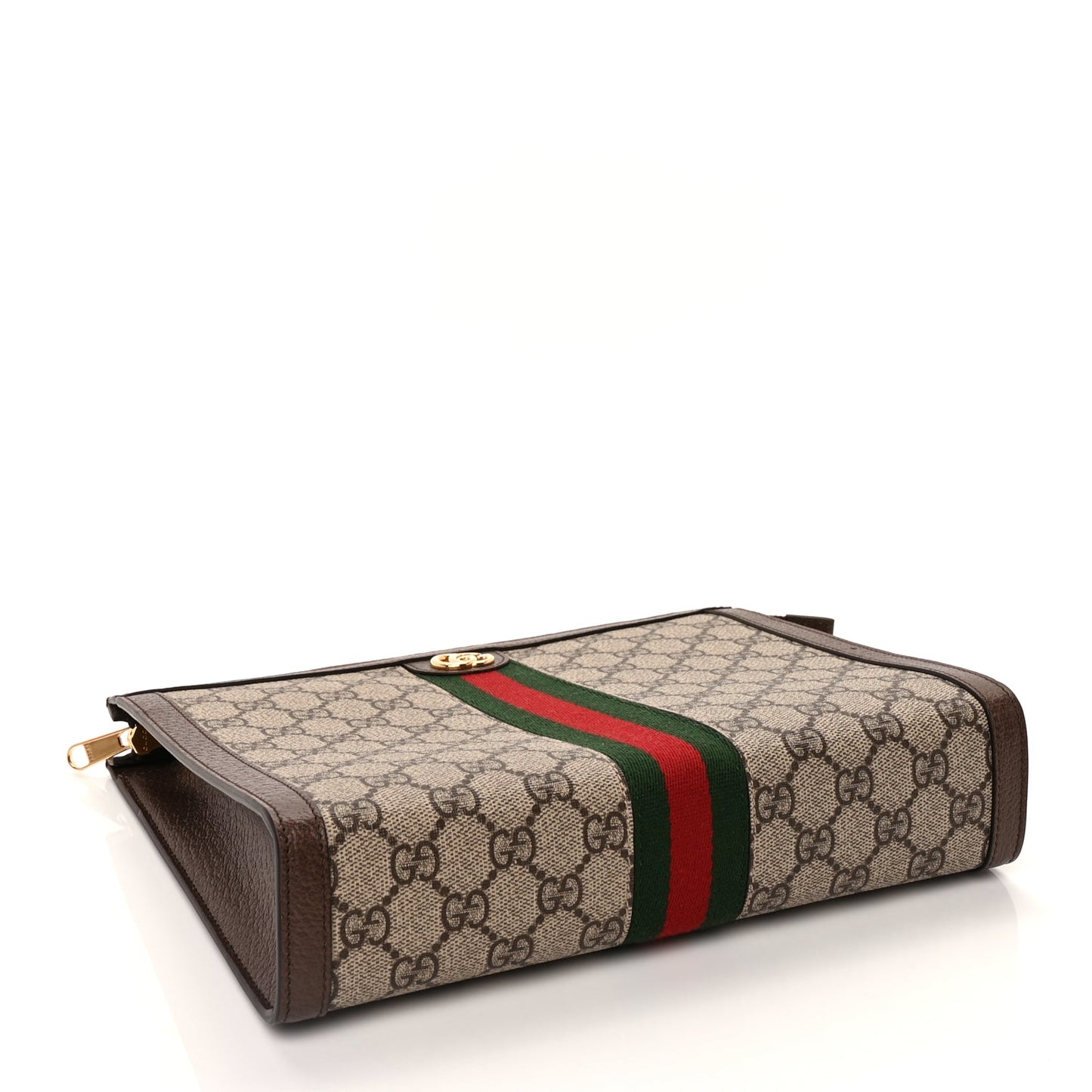 Gucci GG Supreme Monogram Web Ophidia Pouch Brown