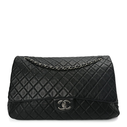 Chanel Calfskin Quilted XXL Travel Flap Bag Black