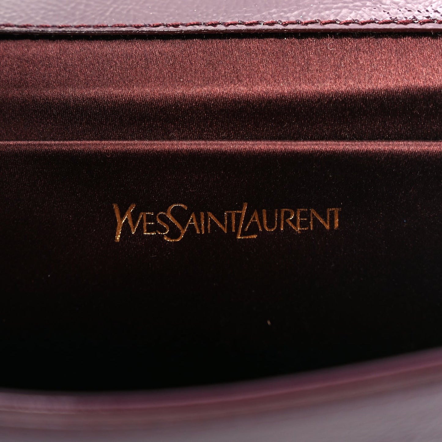 Saint Laurent Textured Patent Monogram Large Belle De Jour Clutch Burgundy