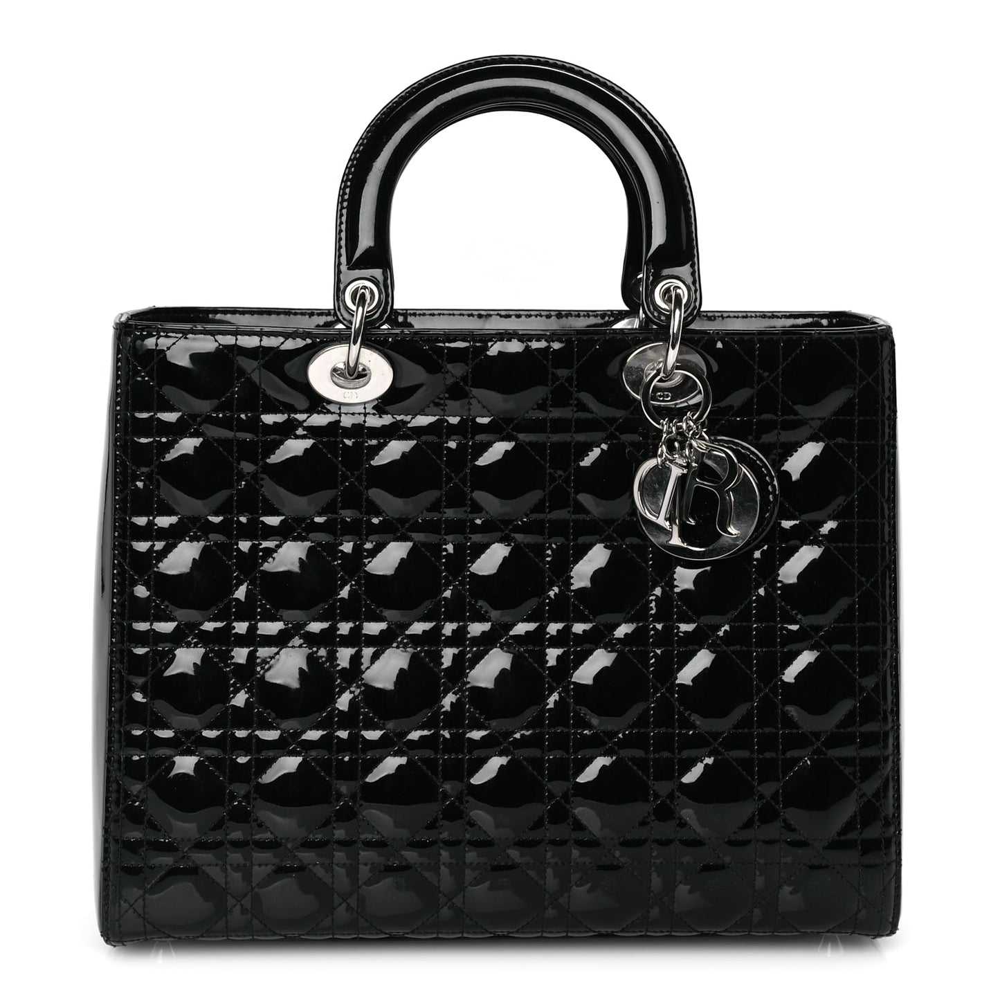 Christian Dior Patent Cannage Large Lady Dior Black