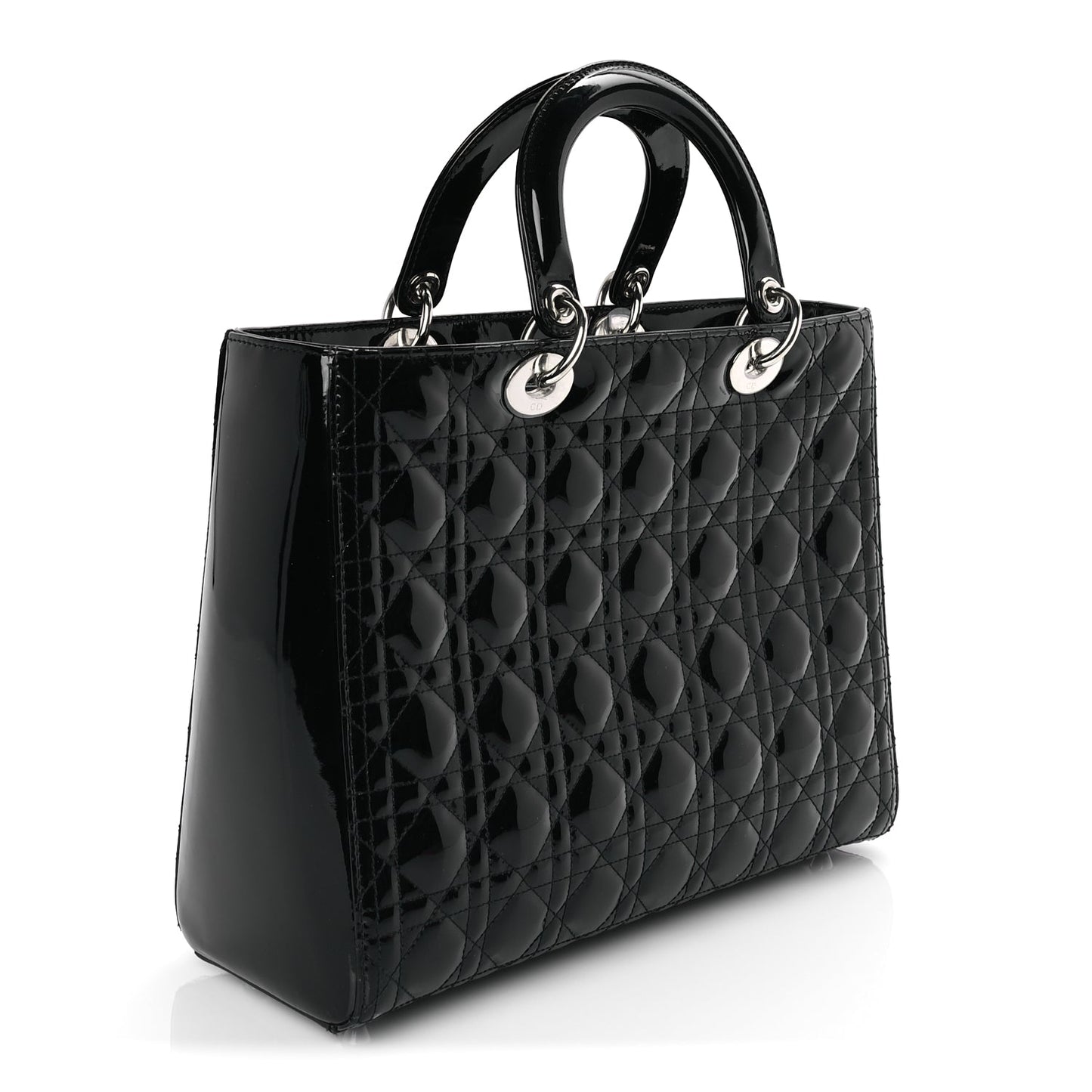 Christian Dior Patent Cannage Large Lady Dior Black