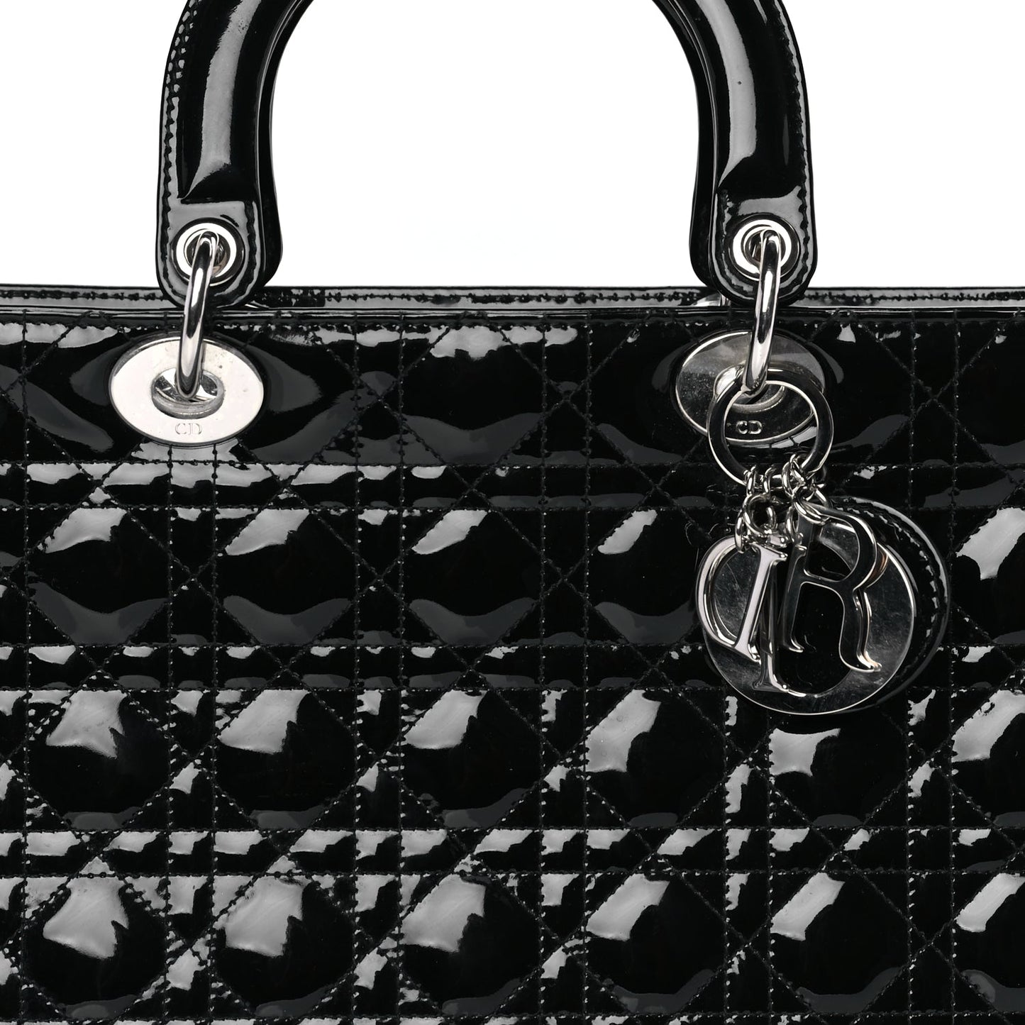 Christian Dior Patent Cannage Large Lady Dior Black