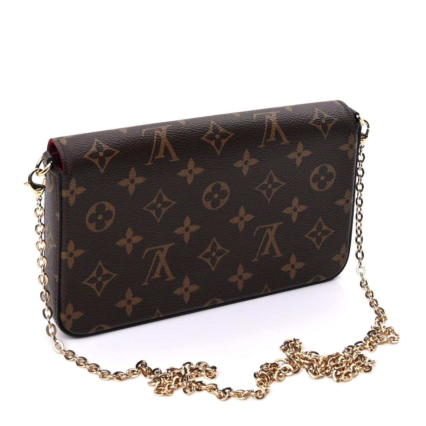 Louis Vuitton Monogram Pochette Felicie Chain Wallet Fuchsia