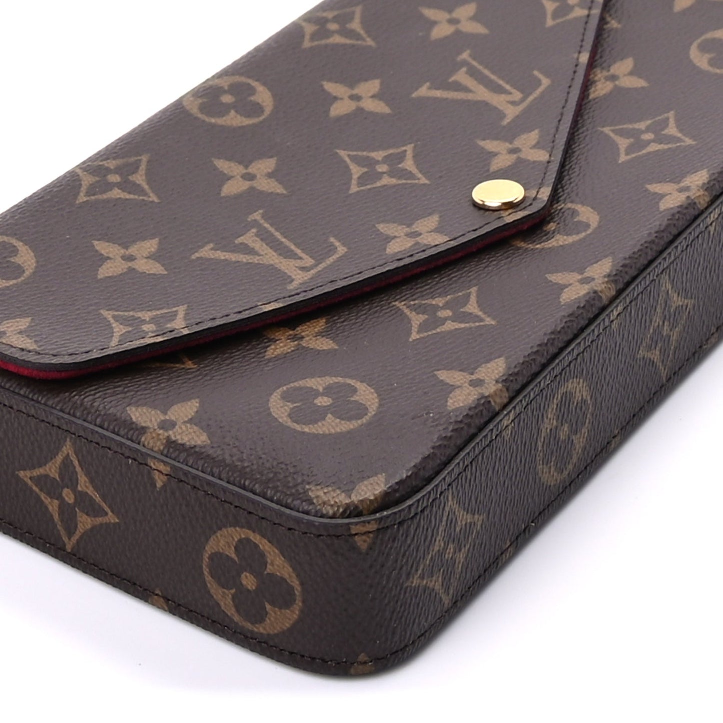 Louis Vuitton Monogram Pochette Felicie Chain Wallet Fuchsia
