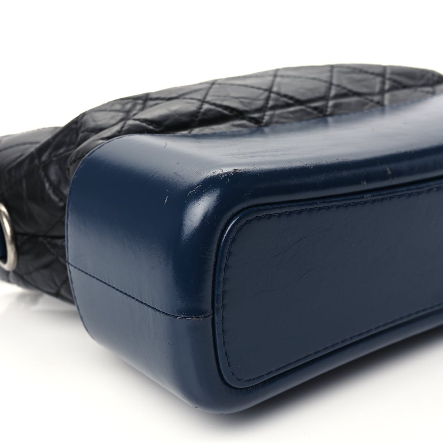 Chanel Aged Calfskin Quilted Medium Gabrielle Hobo Navy Black