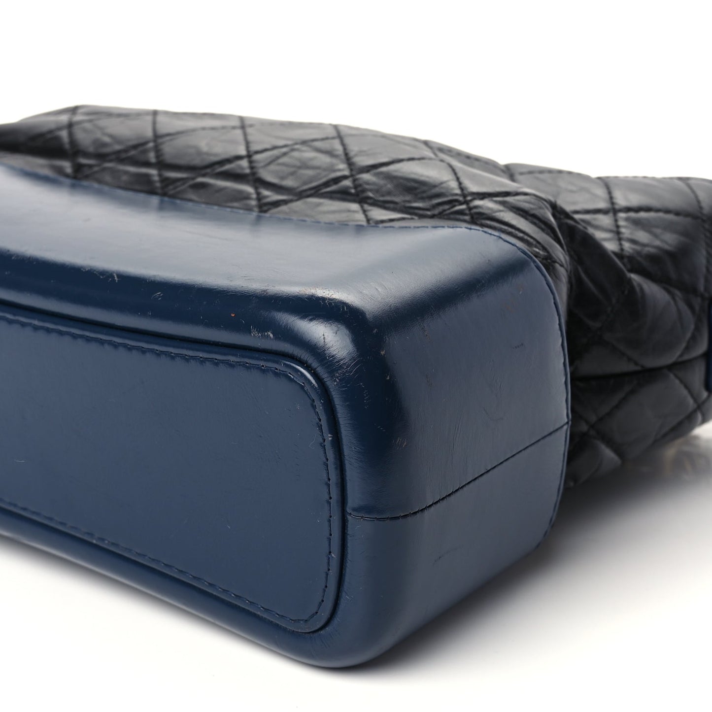 Chanel Aged Calfskin Quilted Medium Gabrielle Hobo Navy Black