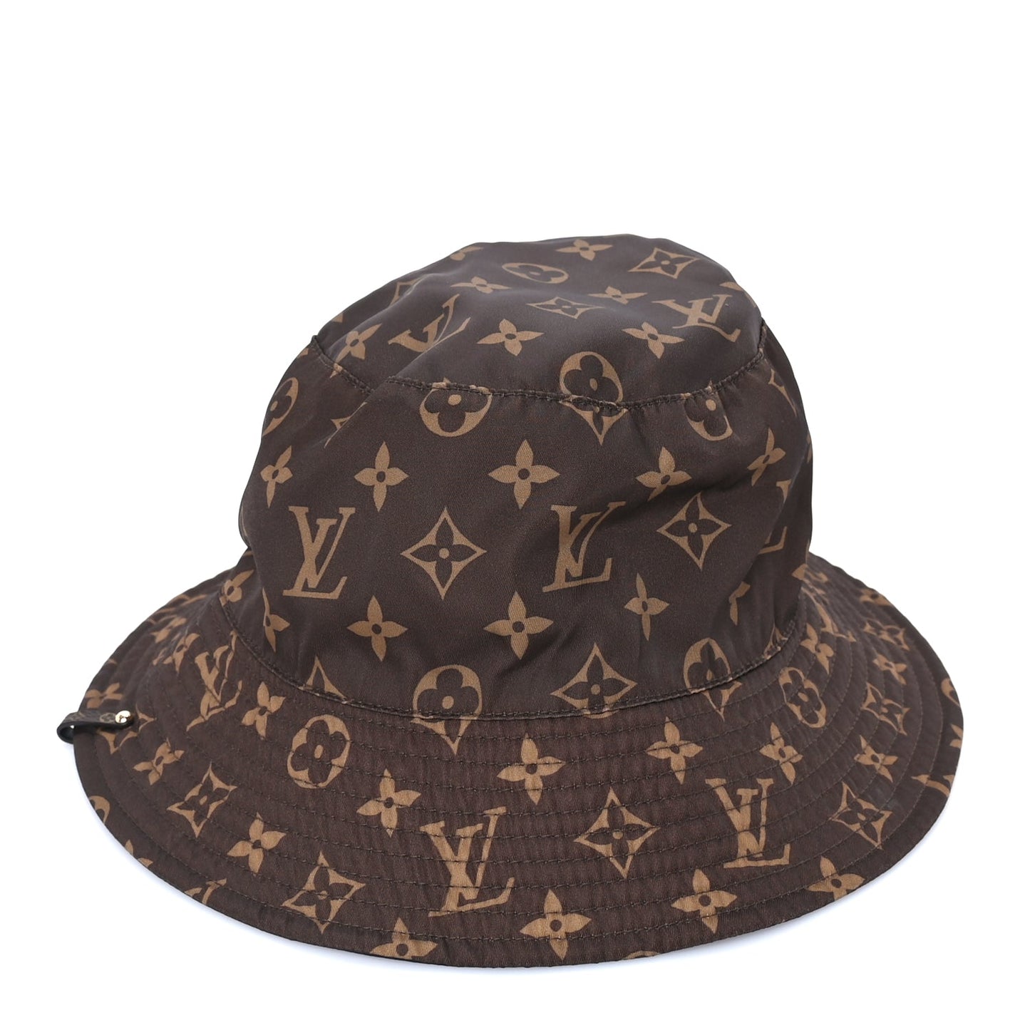 Louis Vuitton Nylon Monogram Reversible Bob Bucket Hat S  Brown Black