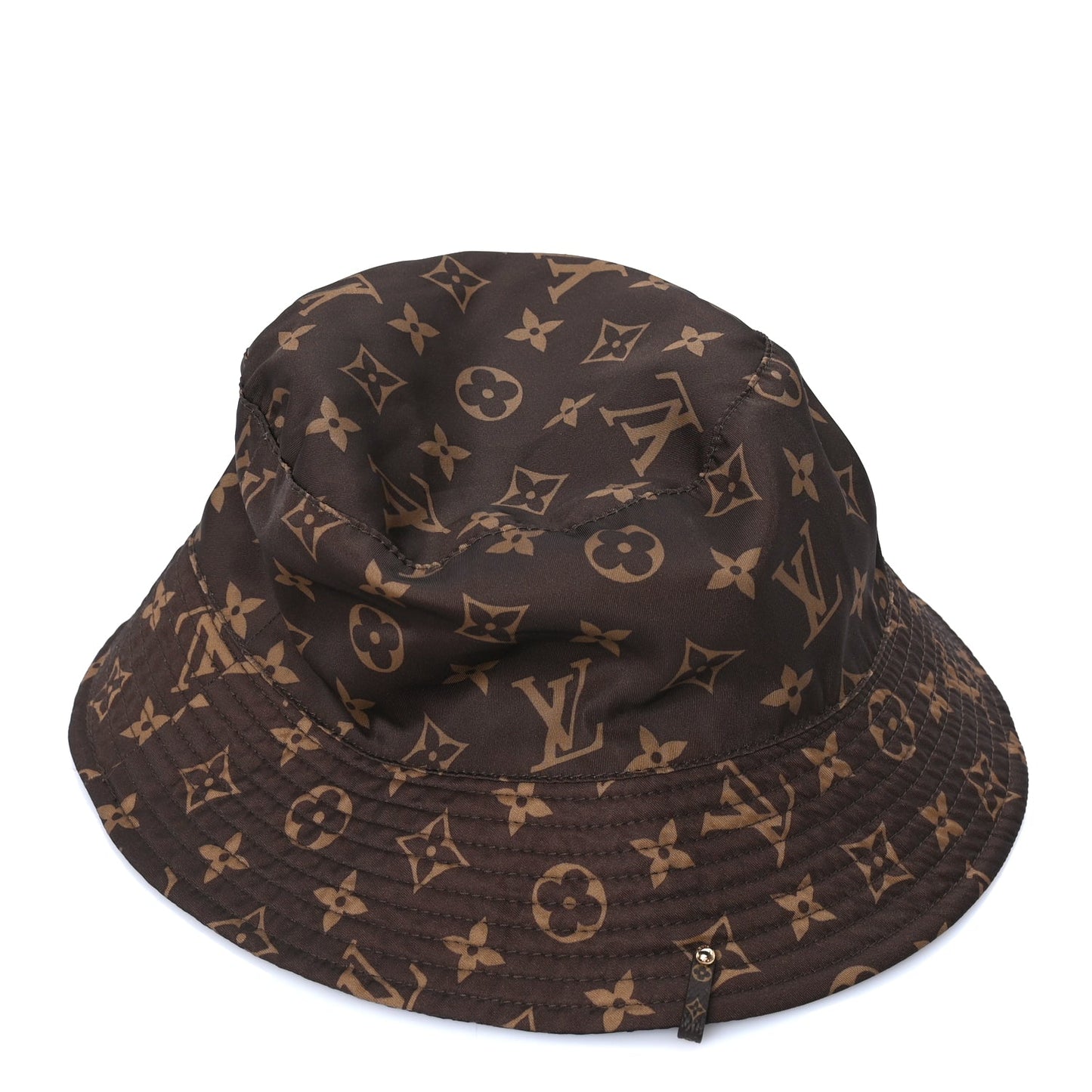 Louis Vuitton Nylon Monogram Reversible Bob Bucket Hat S  Brown Black