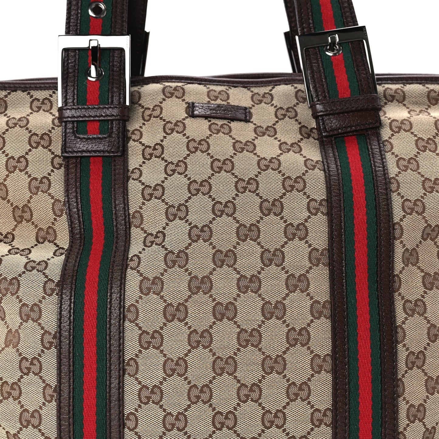 Gucci Monogram Large Web Joy Tote Brown