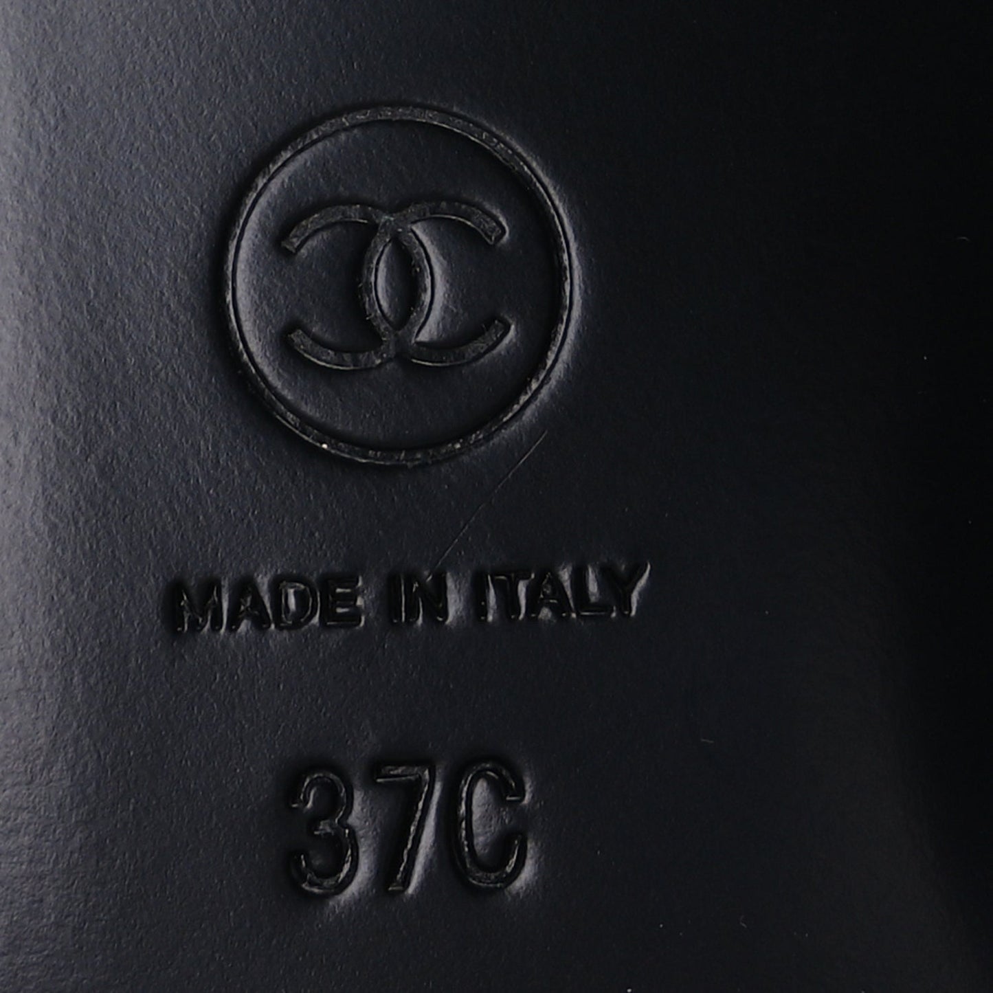 Chanel Lambskin Patent Cap Toe CC Ballerina Flats 37  Black