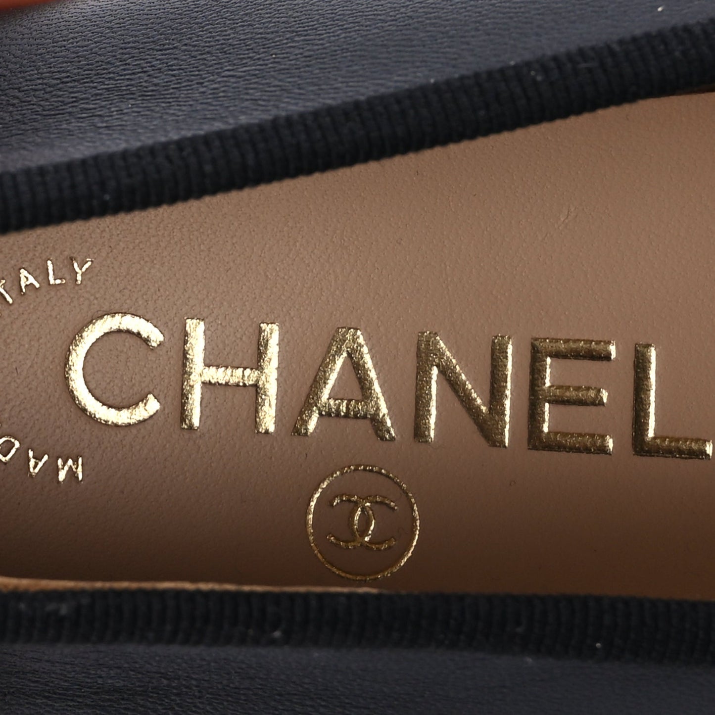 Chanel Lambskin Patent Cap Toe CC Ballerina Flats 37  Black