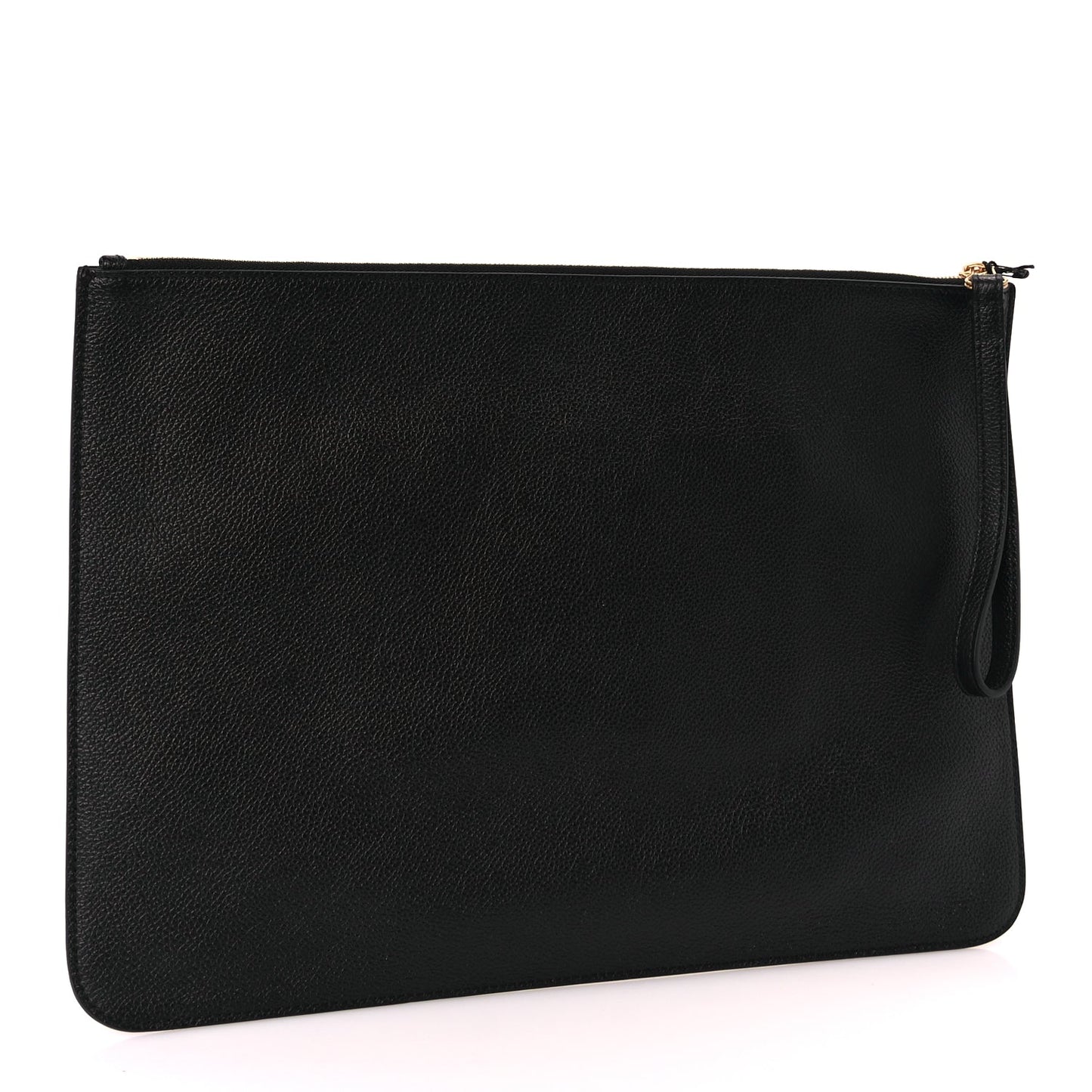 Balenciaga Large Calfskin Cash Pouch With Handle Black