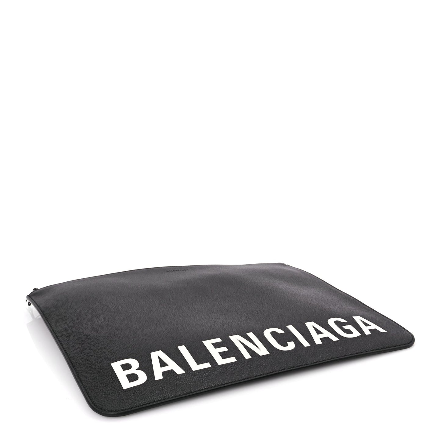 Balenciaga Large Calfskin Cash Pouch With Handle Black