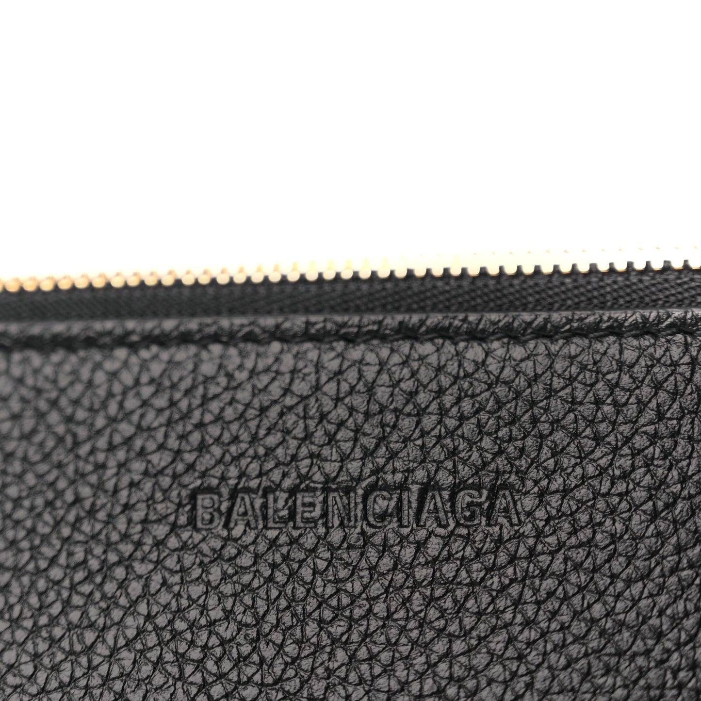 Balenciaga Large Calfskin Cash Pouch With Handle Black