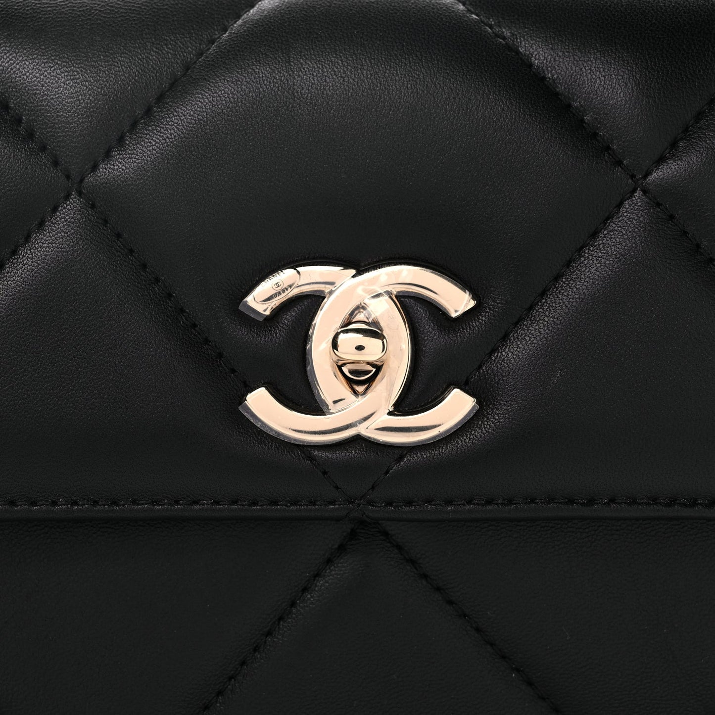 Chanel Lambskin Quilted Small Trendy CC Dual Handle Flap Bag Black
