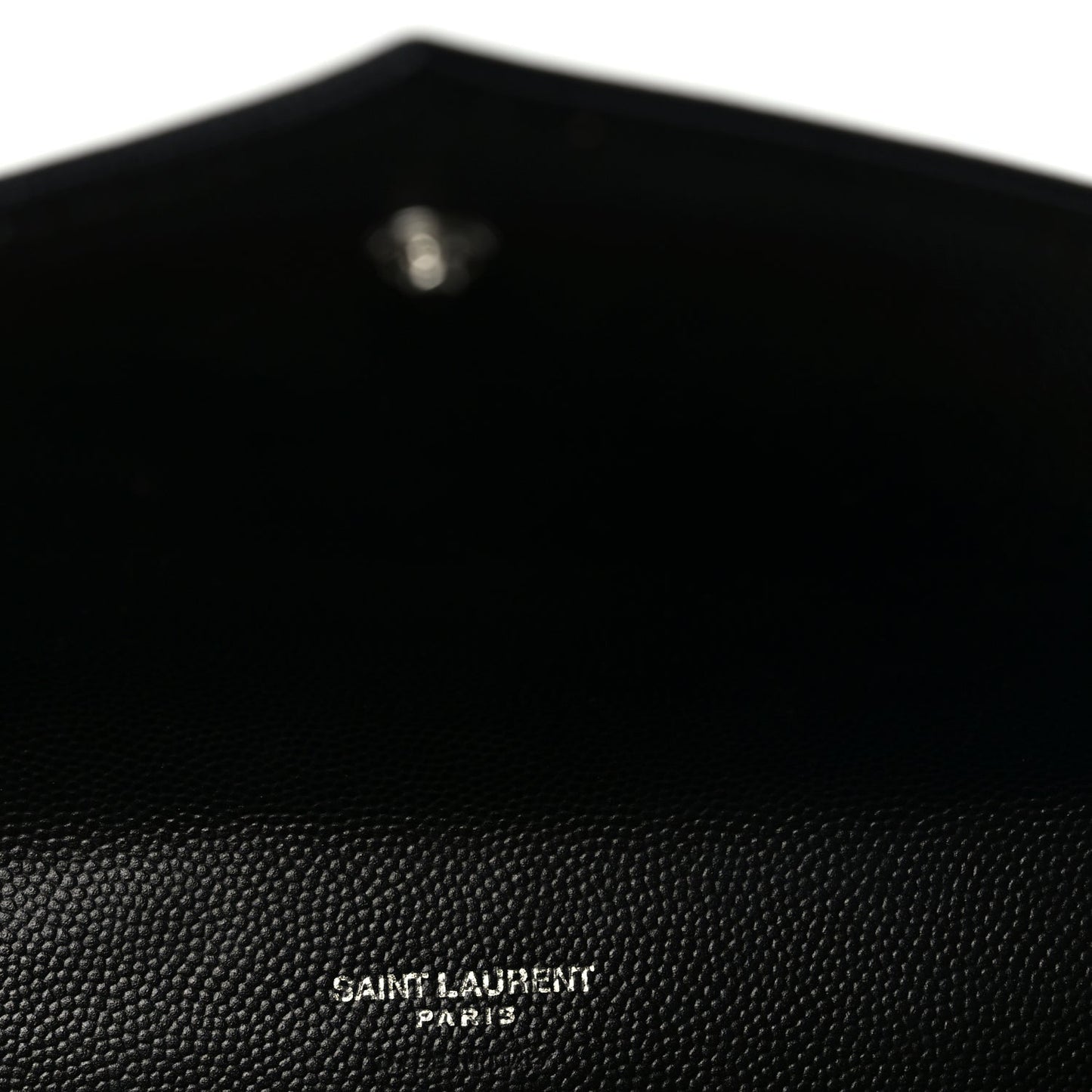 Saint Laurent Grain De Poudre Matelasse Chevron Monogram Envelope Clutch Black