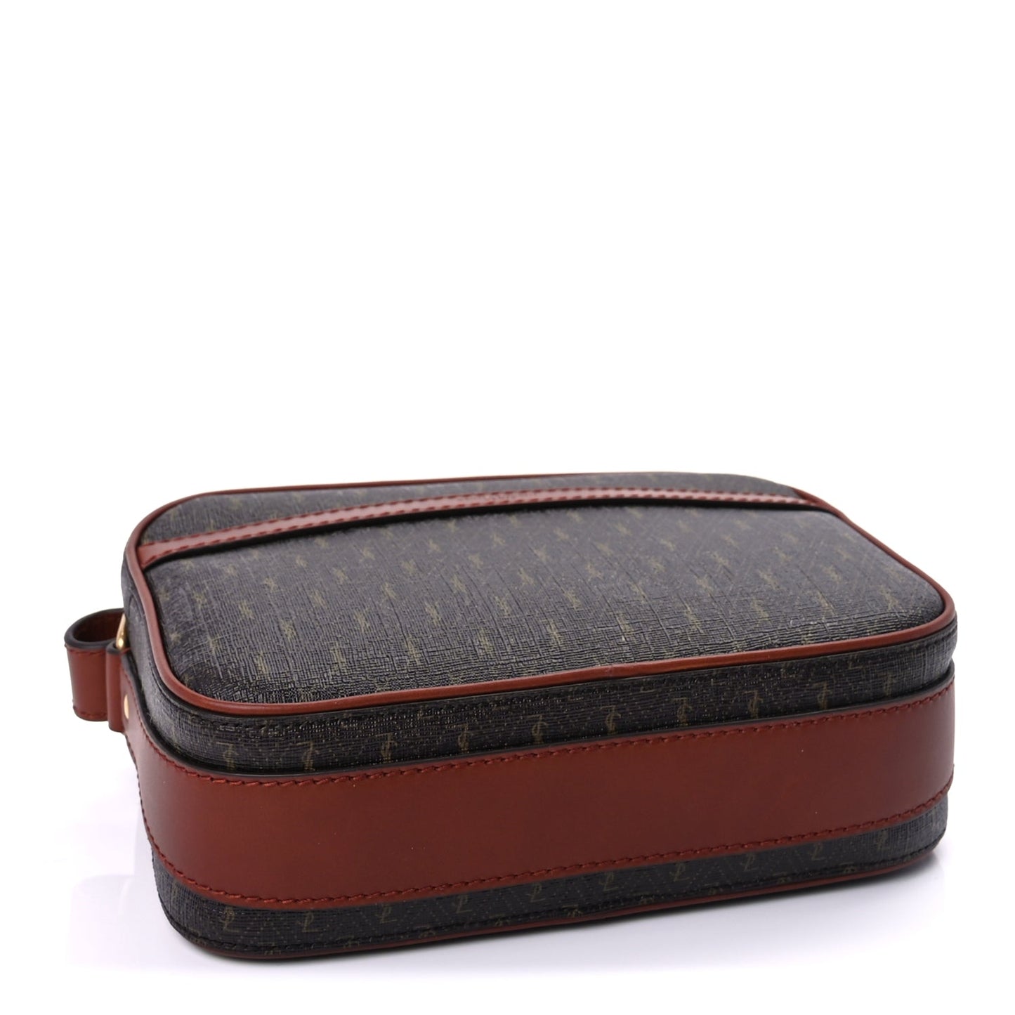 Saint Laurent Canvas Smooth Calfskin Le Monogramme Camera Bag  Chestnut