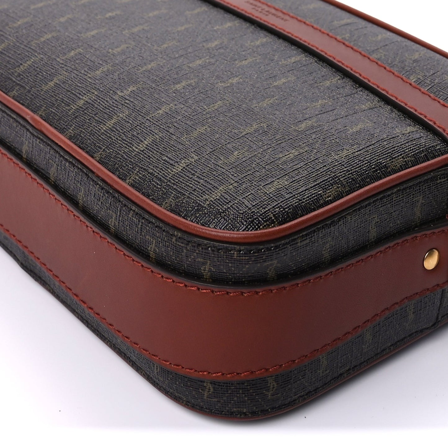 Saint Laurent Canvas Smooth Calfskin Le Monogramme Camera Bag  Chestnut