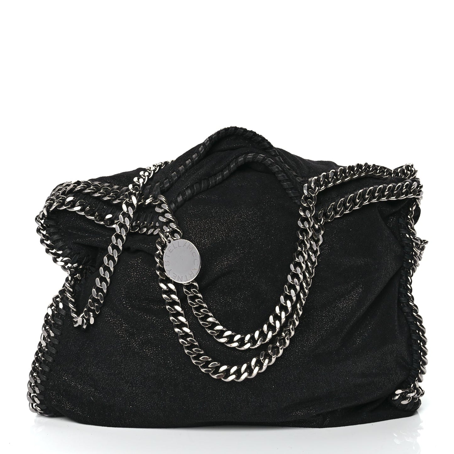 Stella McCartney Shaggy Deer Small Falabella Fold Over Tote Black