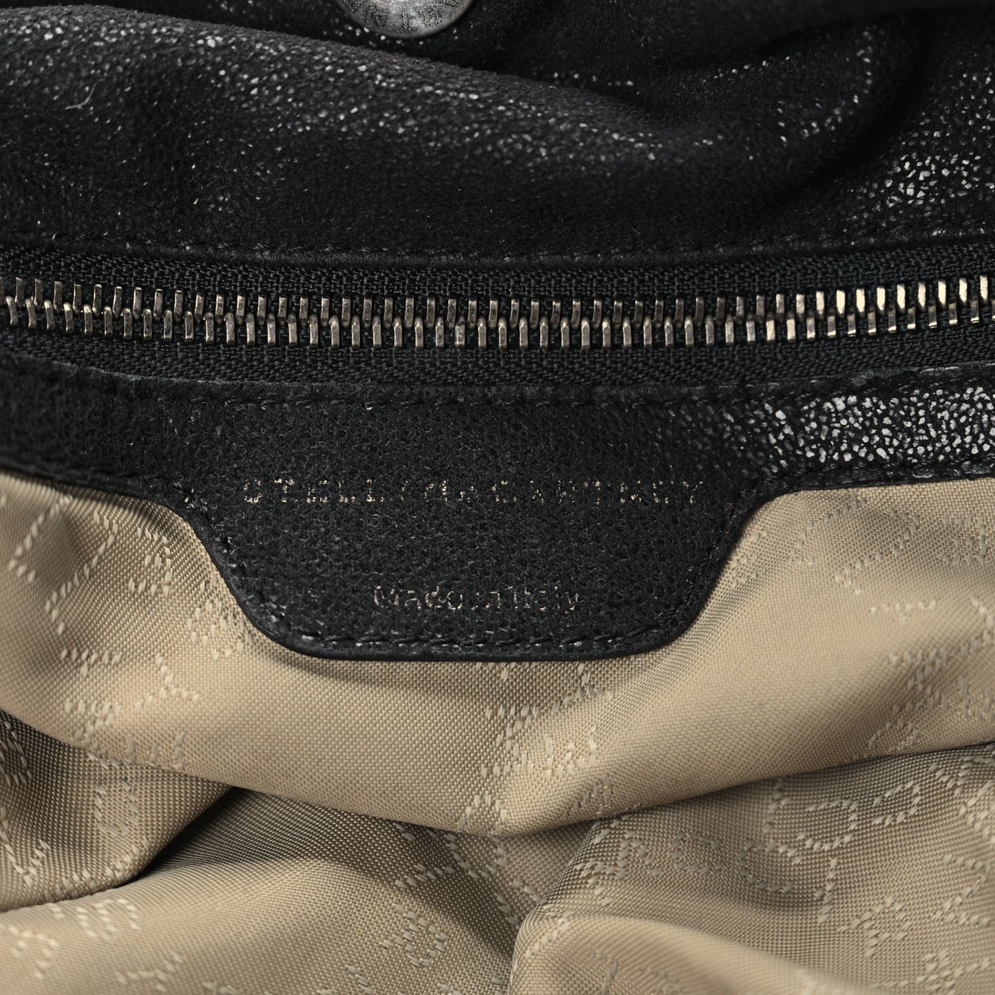 Stella McCartney Shaggy Deer Small Falabella Fold Over Tote Black