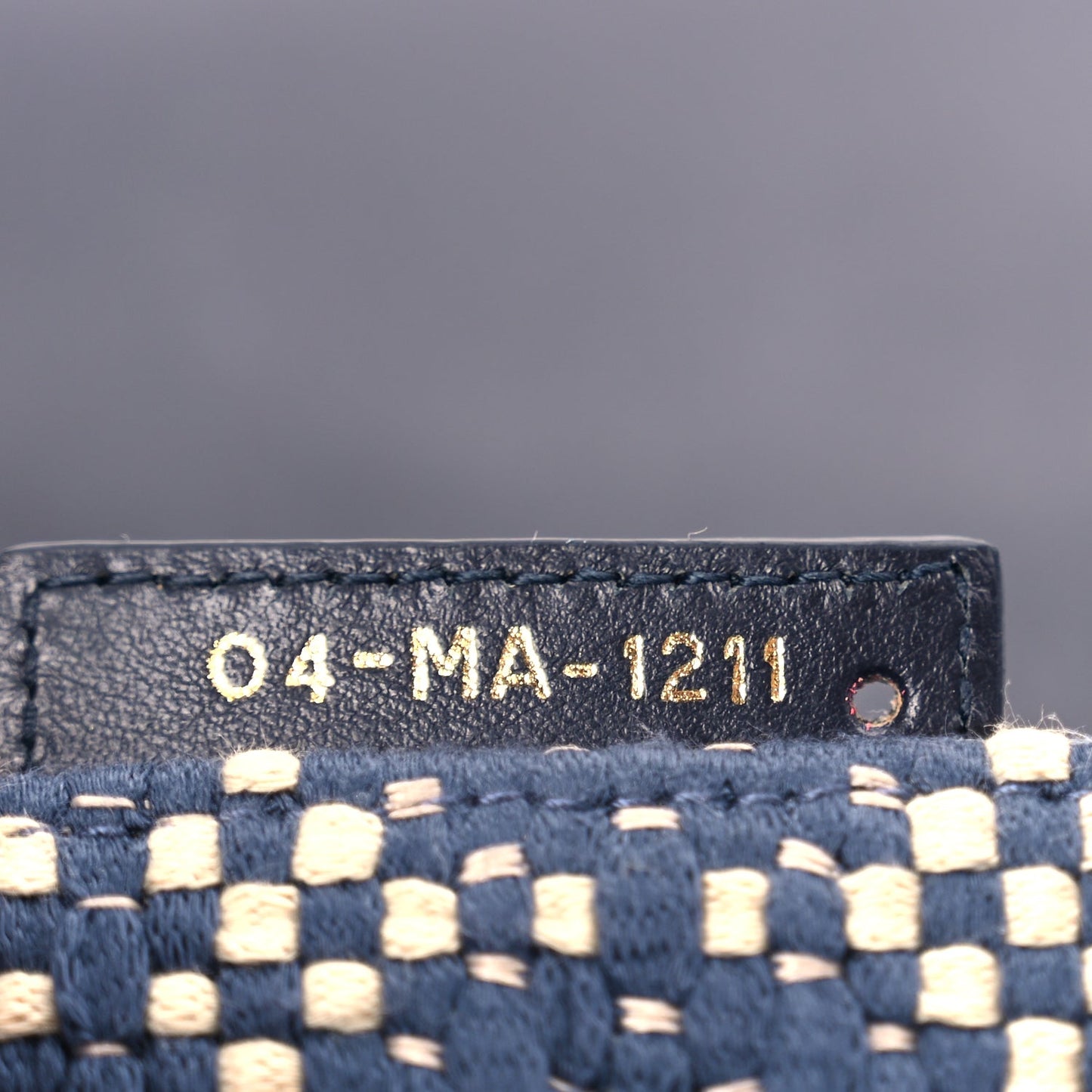 Christian Dior Fabric Macrocannage Woven Medium Caro Bag Blue White