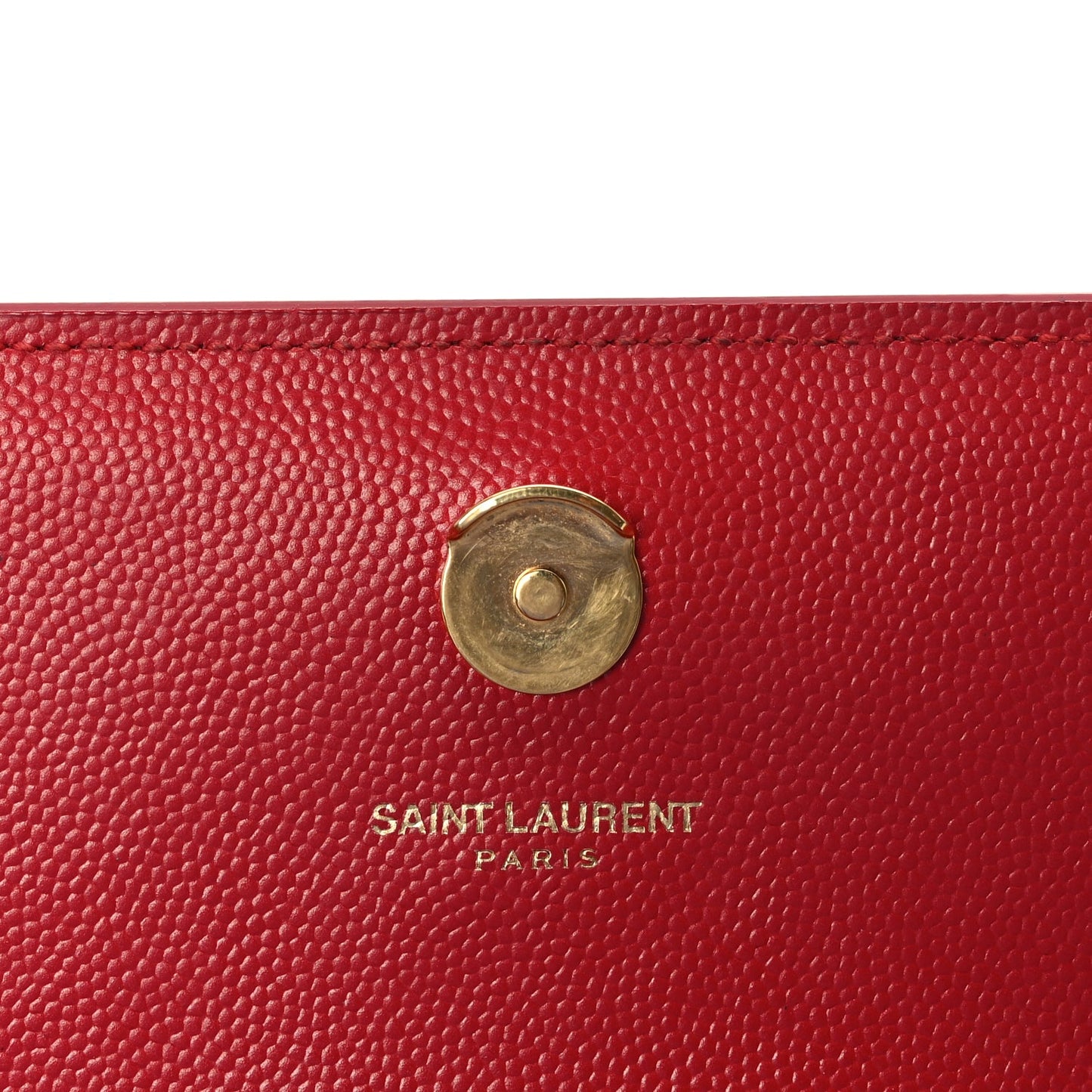 Saint Laurent Grain De Poudre Small Monogram Kate Satchel  Red